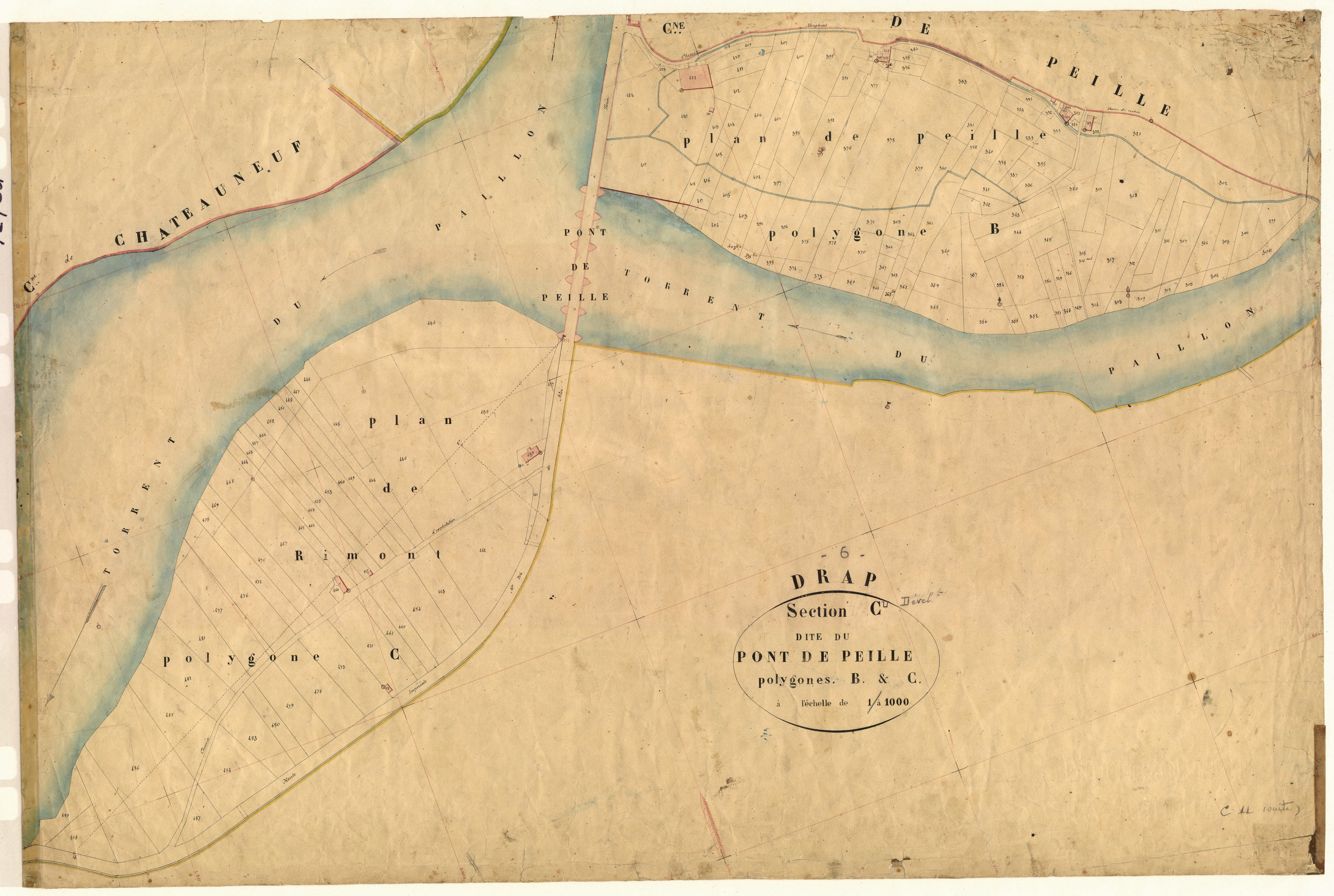 Le Pont de Peille (développement). - Plan de section, C(d)