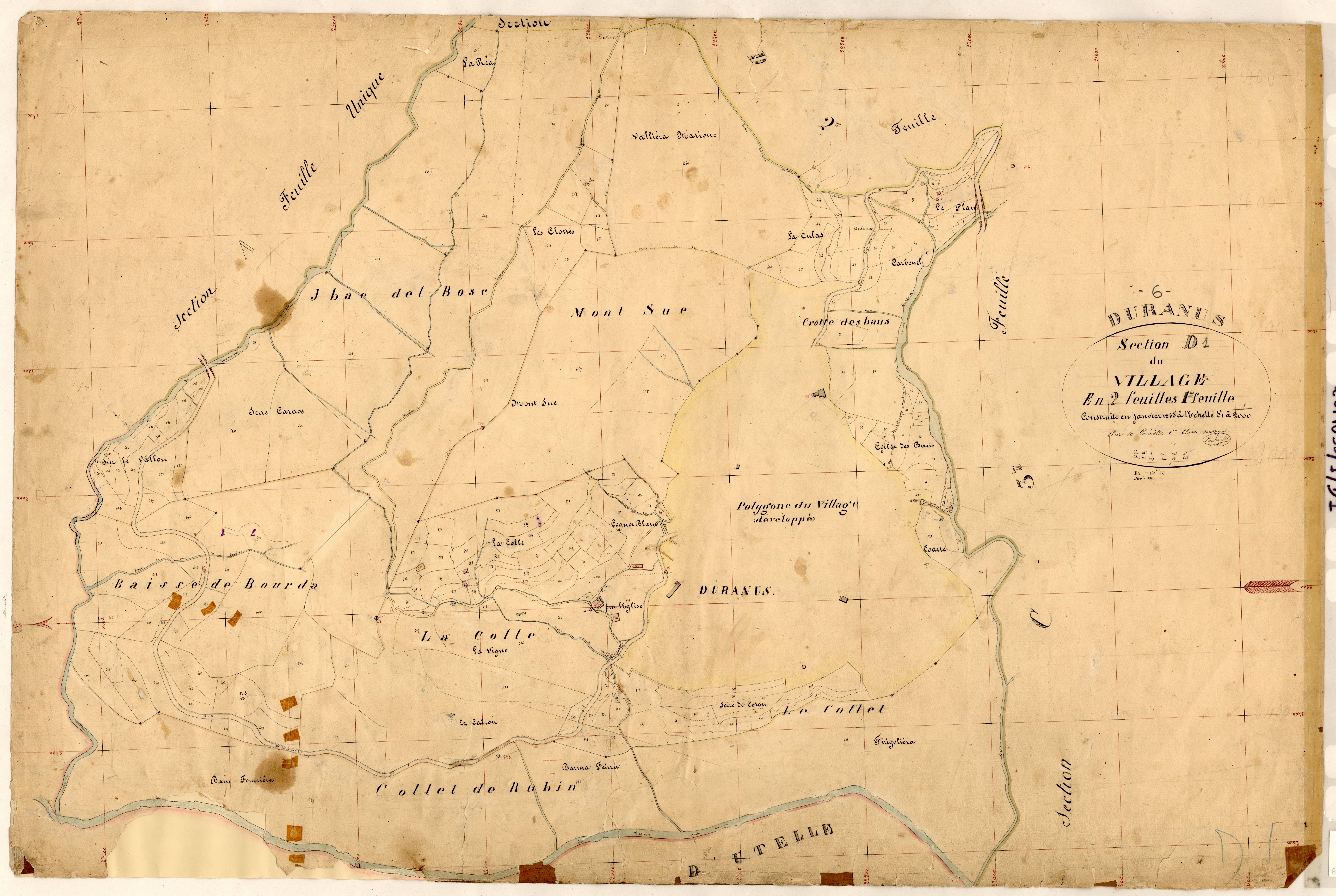 Le Village. - Plan de section, D1
