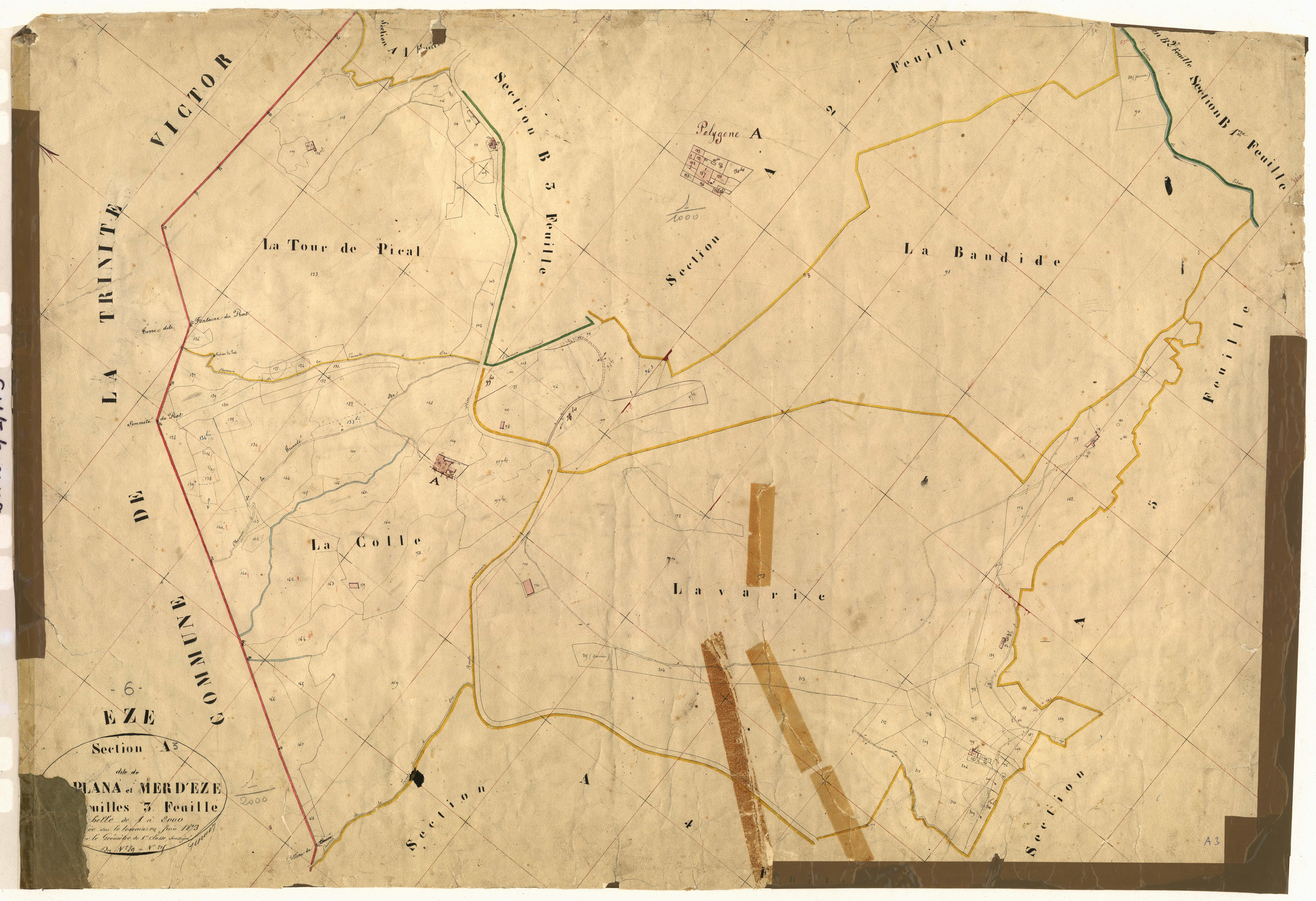 La Plana et Mer d'Eze. - Plan de section, A3