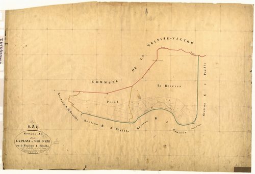 La Plana et Mer d'Eze. - Plan de section, A1