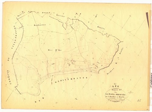 La Plana et Mer d'Eze. - Plan de section, A5