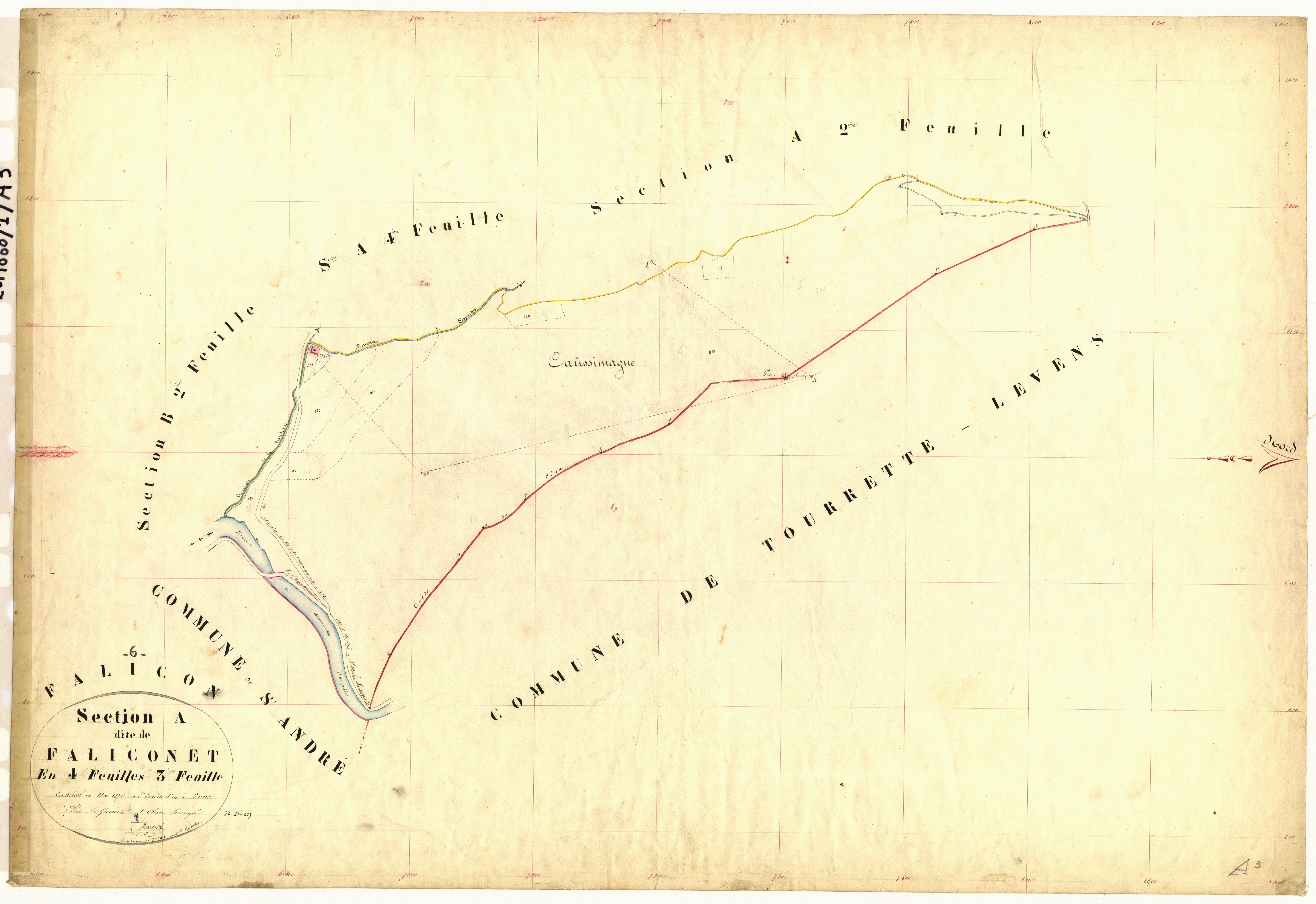 Faliconet. - Plan de section, A3