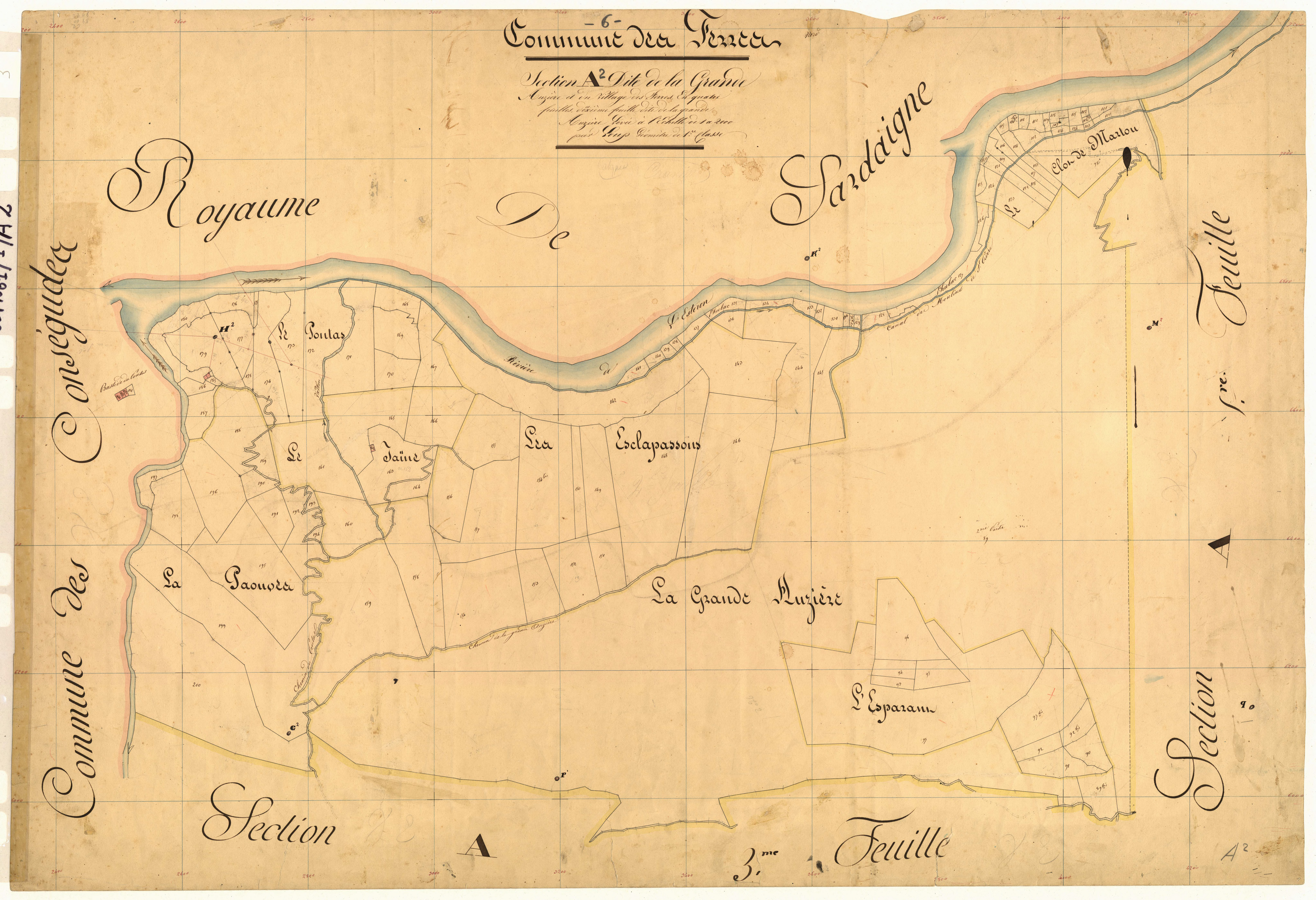 La Grande Auzière et le Village des Ferres, la Grande Auzière. - Plan de section, A2