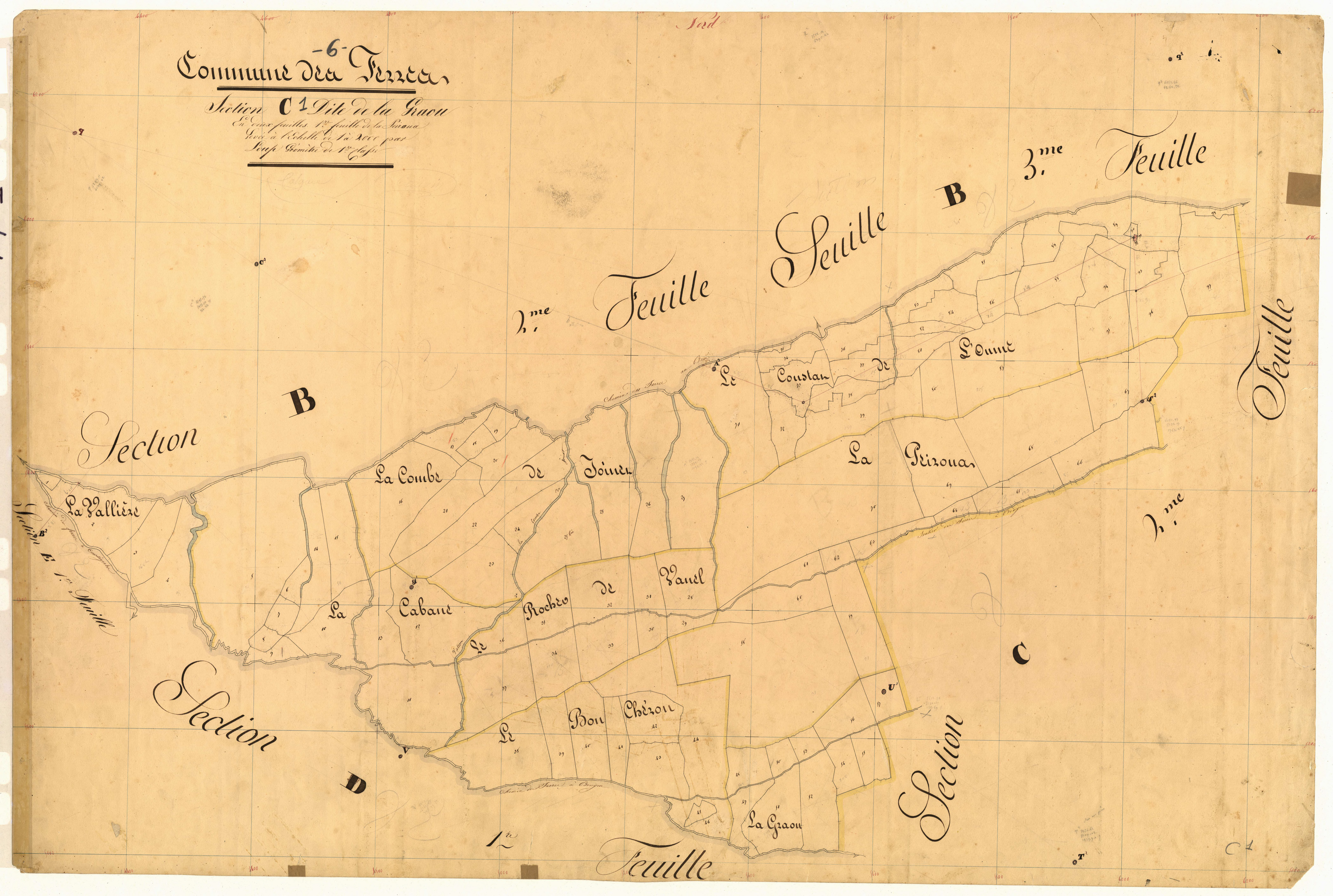La Graou, la Peiroua. - Plan de section, C1