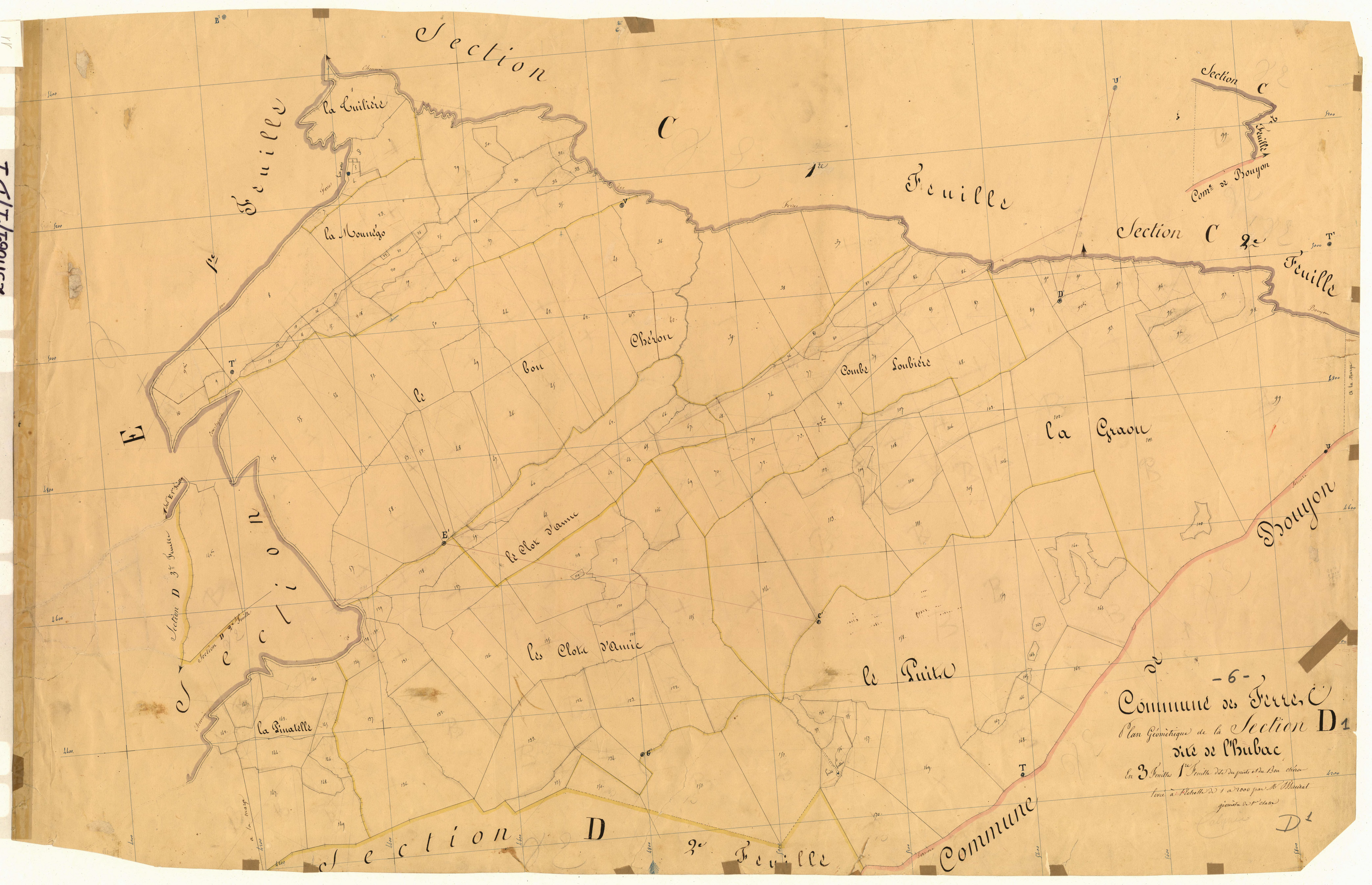 L'Hubac, le Puits et le Bon Chéron. - Plan de section, D1