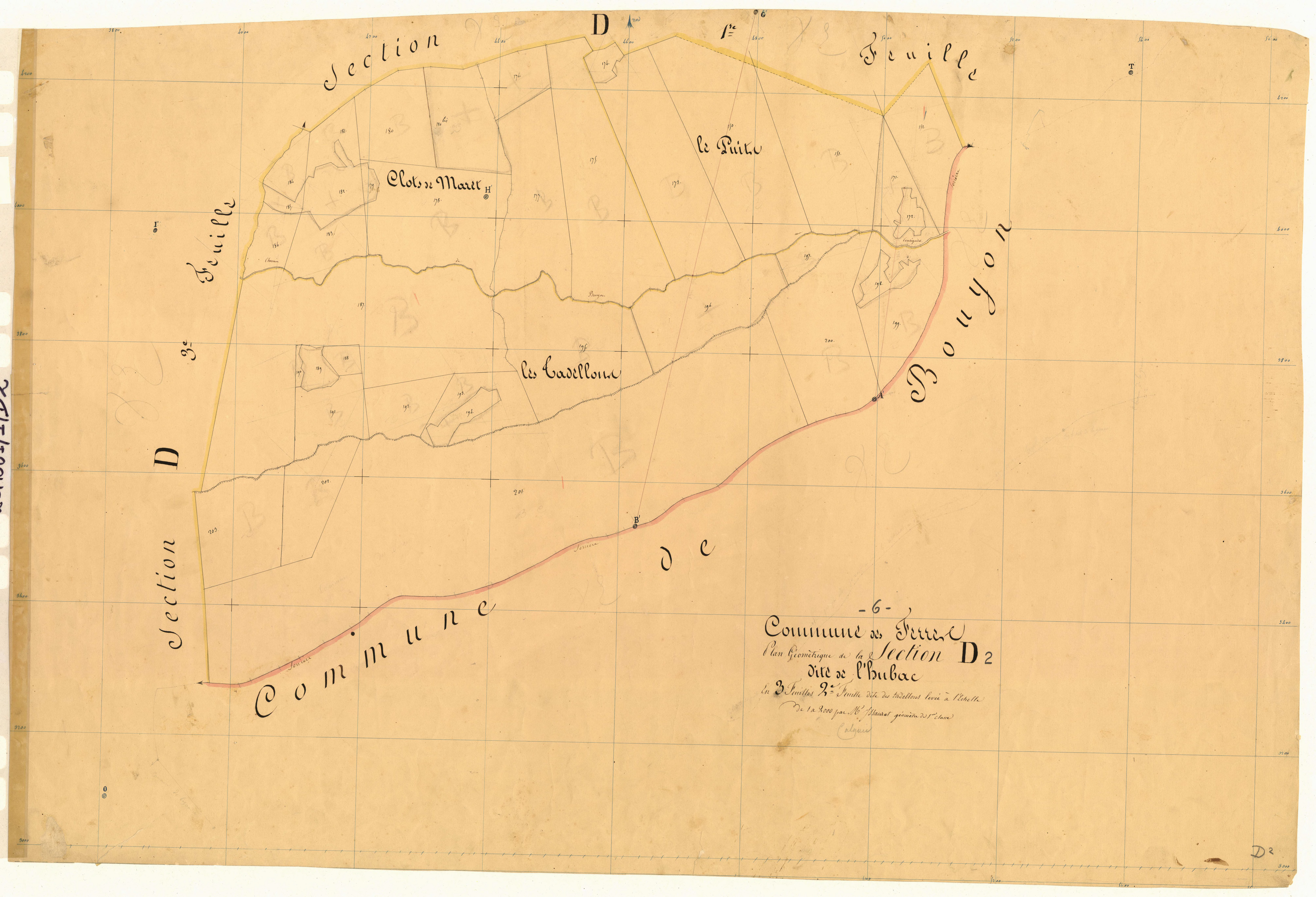 L'Hubac, les Tadellons. - Plan de section, D2