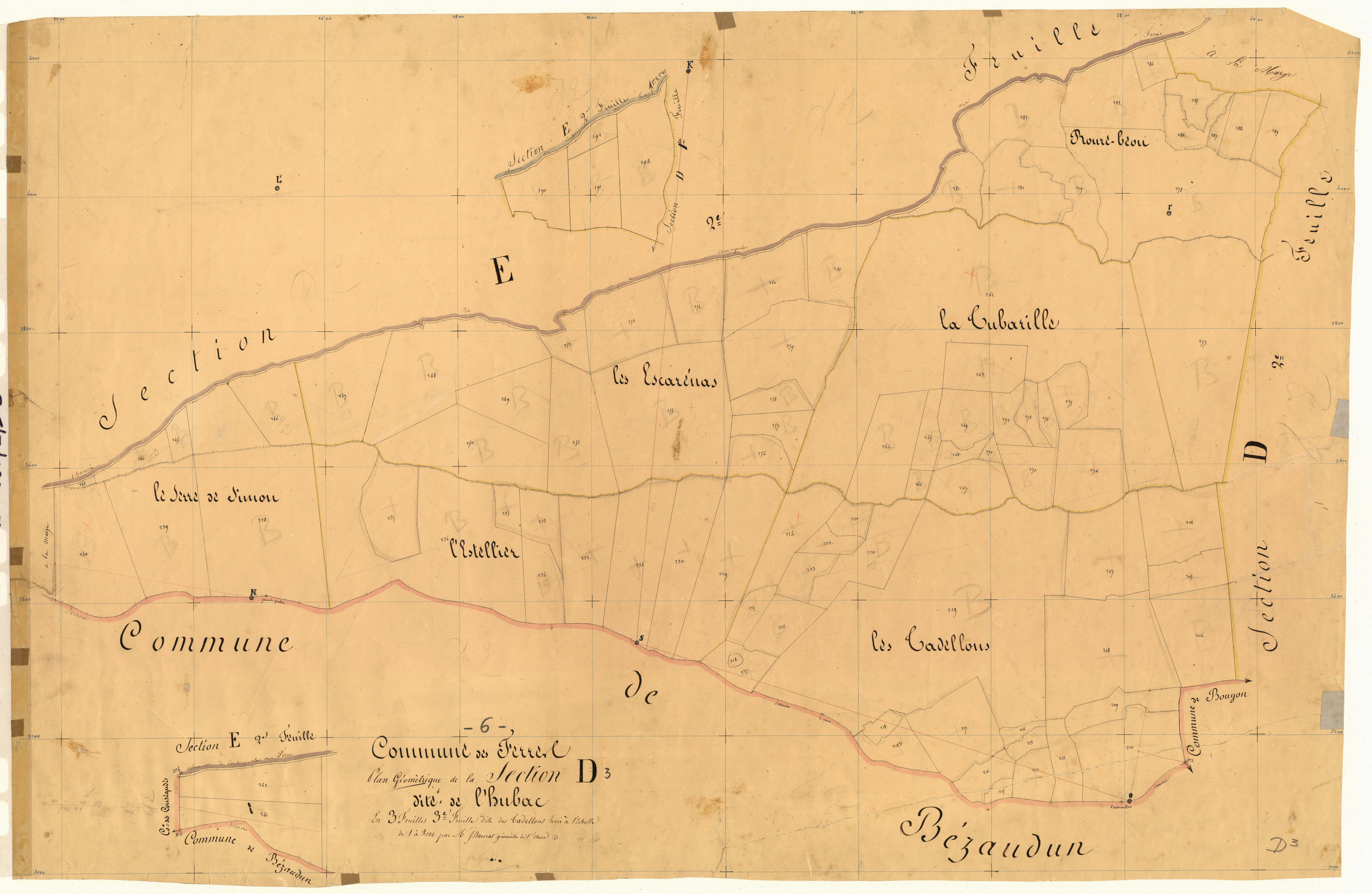 L'Hubac, les Tadellons. - Plan de section, D3