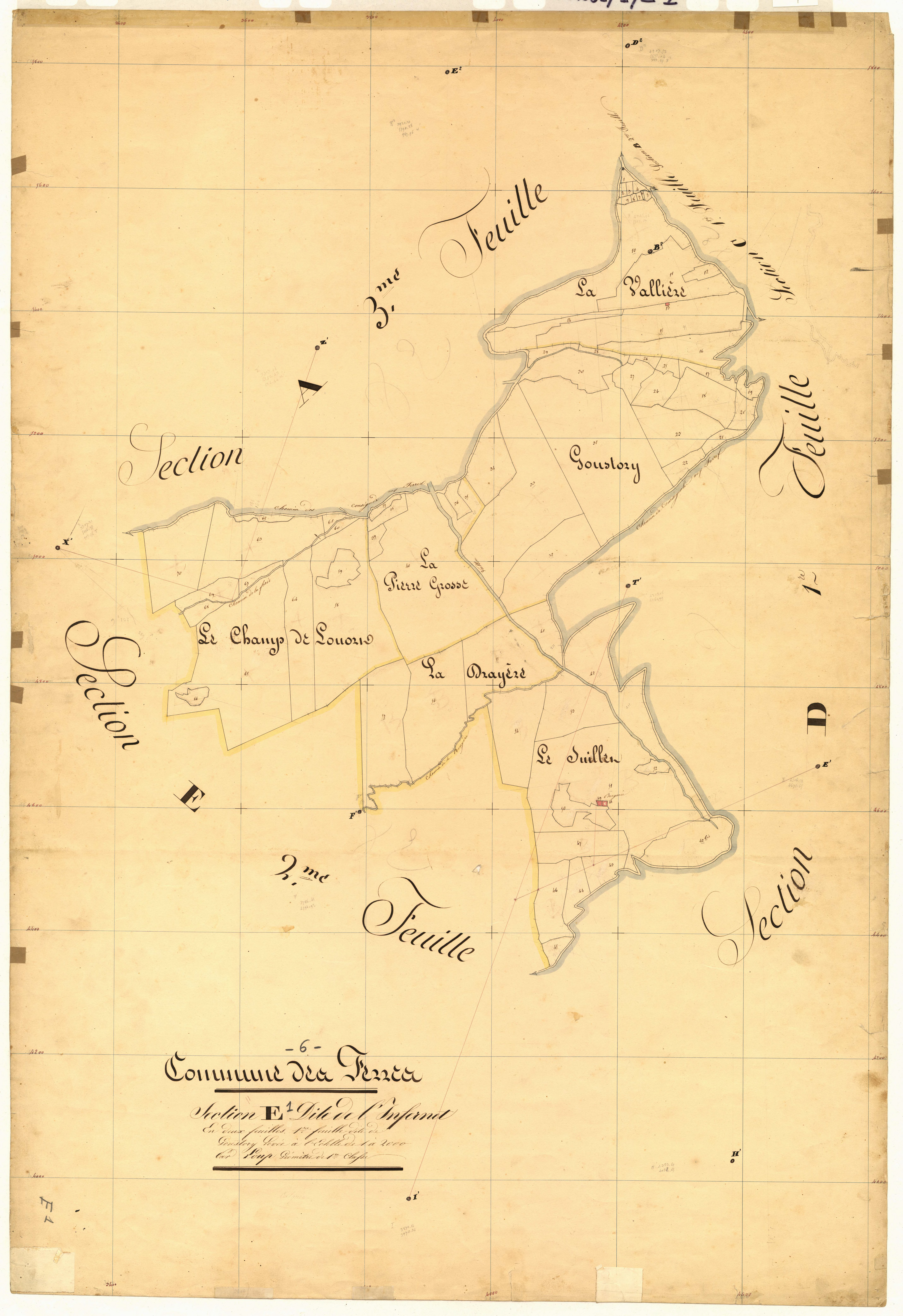 L'Infernet, Goustory. - Plan de section, E1