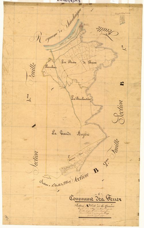 La Grande Auzière et le Village des Ferres, les Bouts Ferriers. - Plan de section, A1