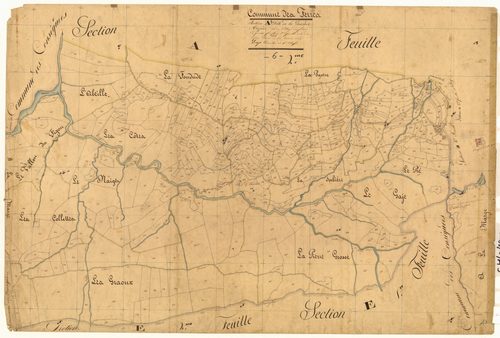 La Grande Auzière et le Village des Ferres, les Côtes. - Plan de section, A3
