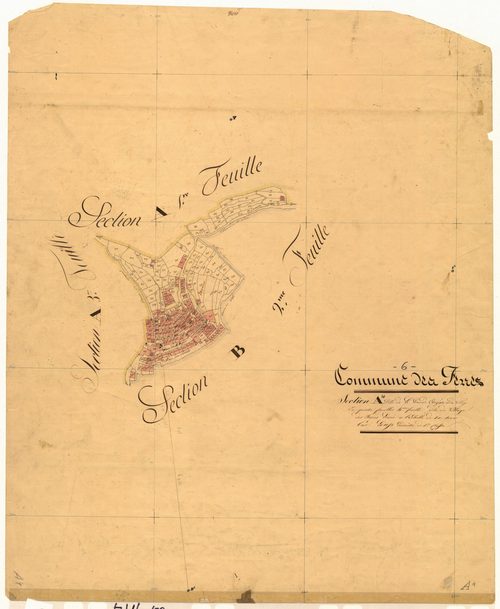 La Grande Auzière et le Village des Ferres, la Grande Auzière et le Village des Ferres, le Village. - Plan de section, A4