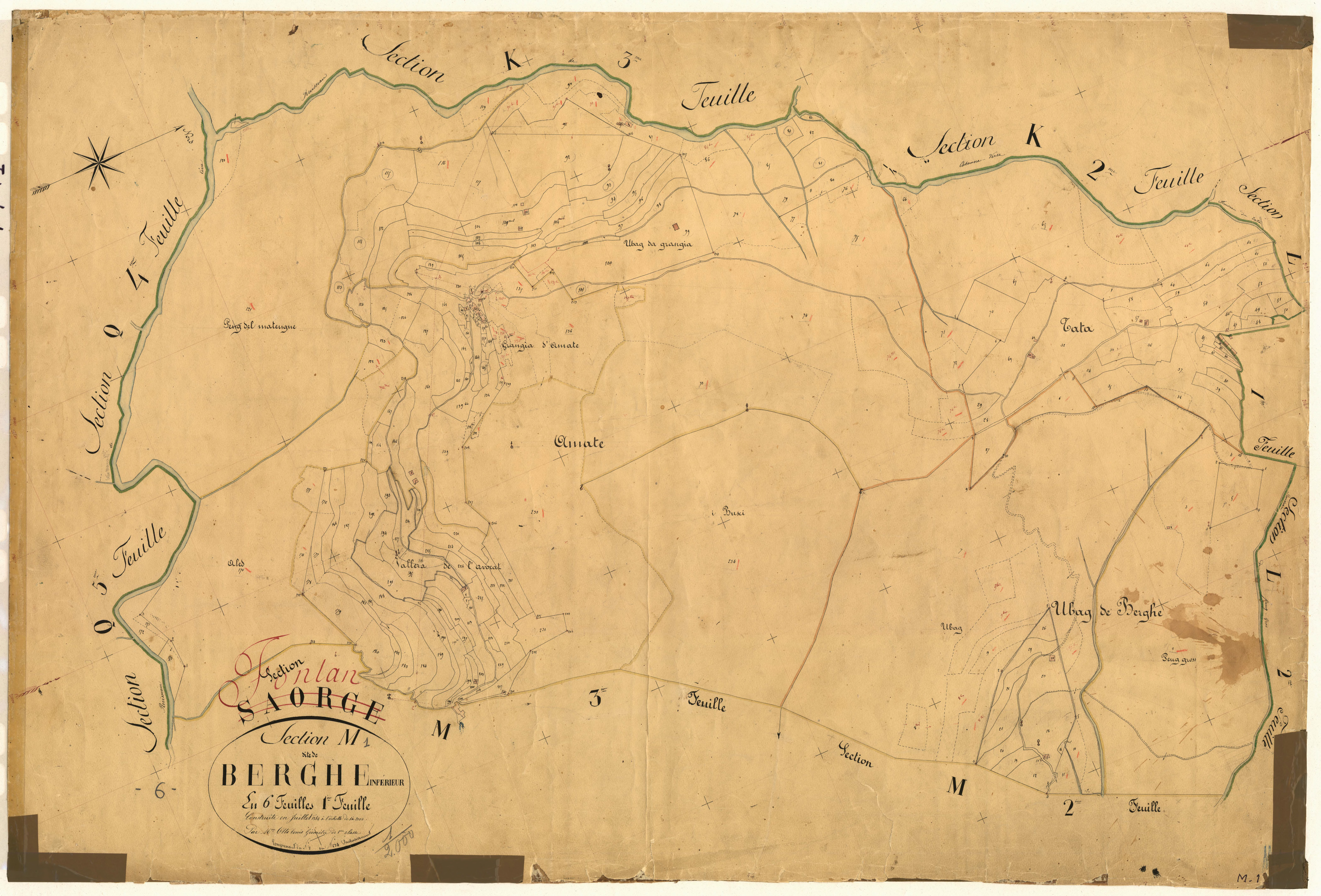 Berghe inférieur. - Plan de section, M1