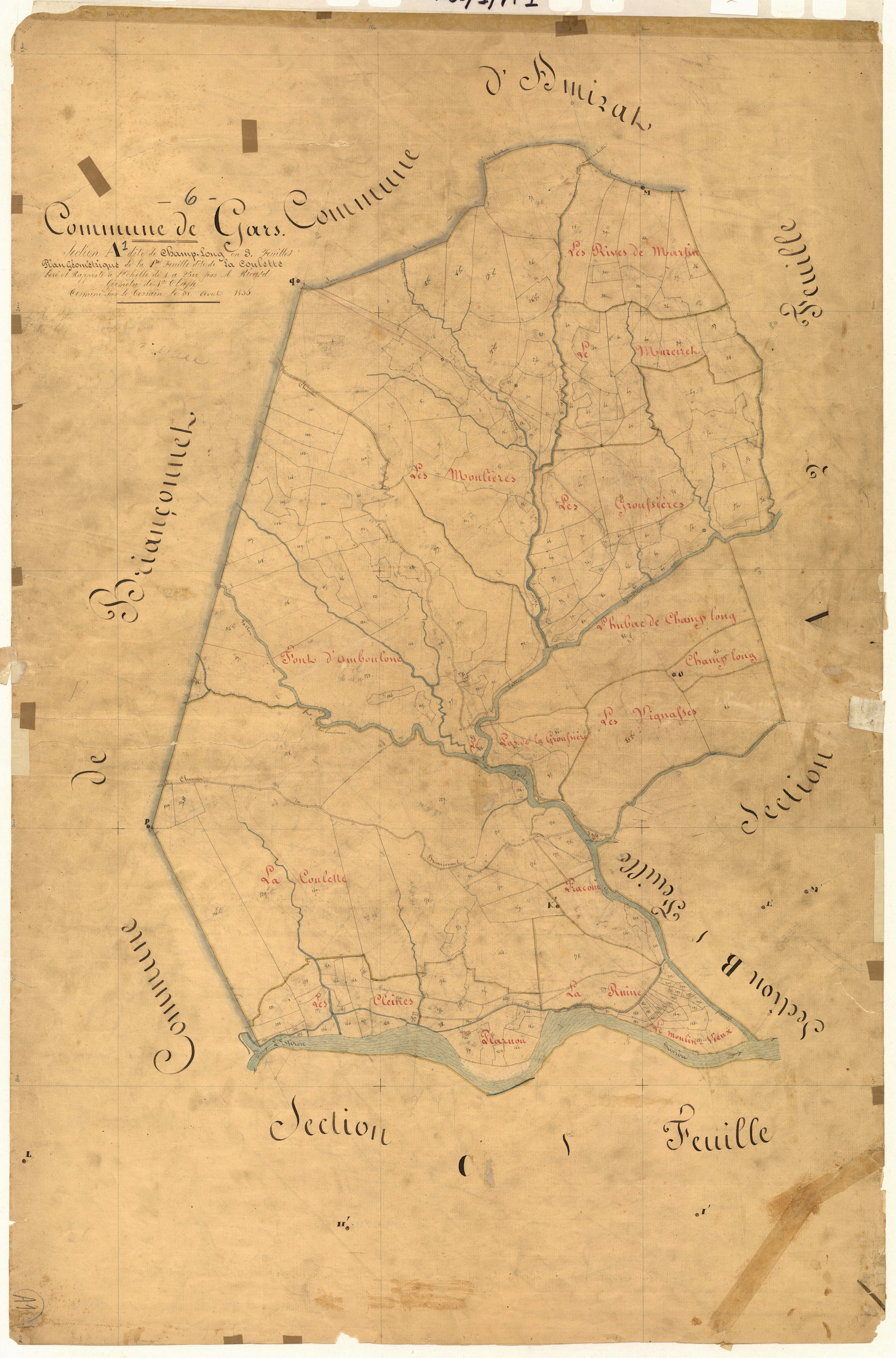 Champ Long, la Coulette. - Plan de section, A1