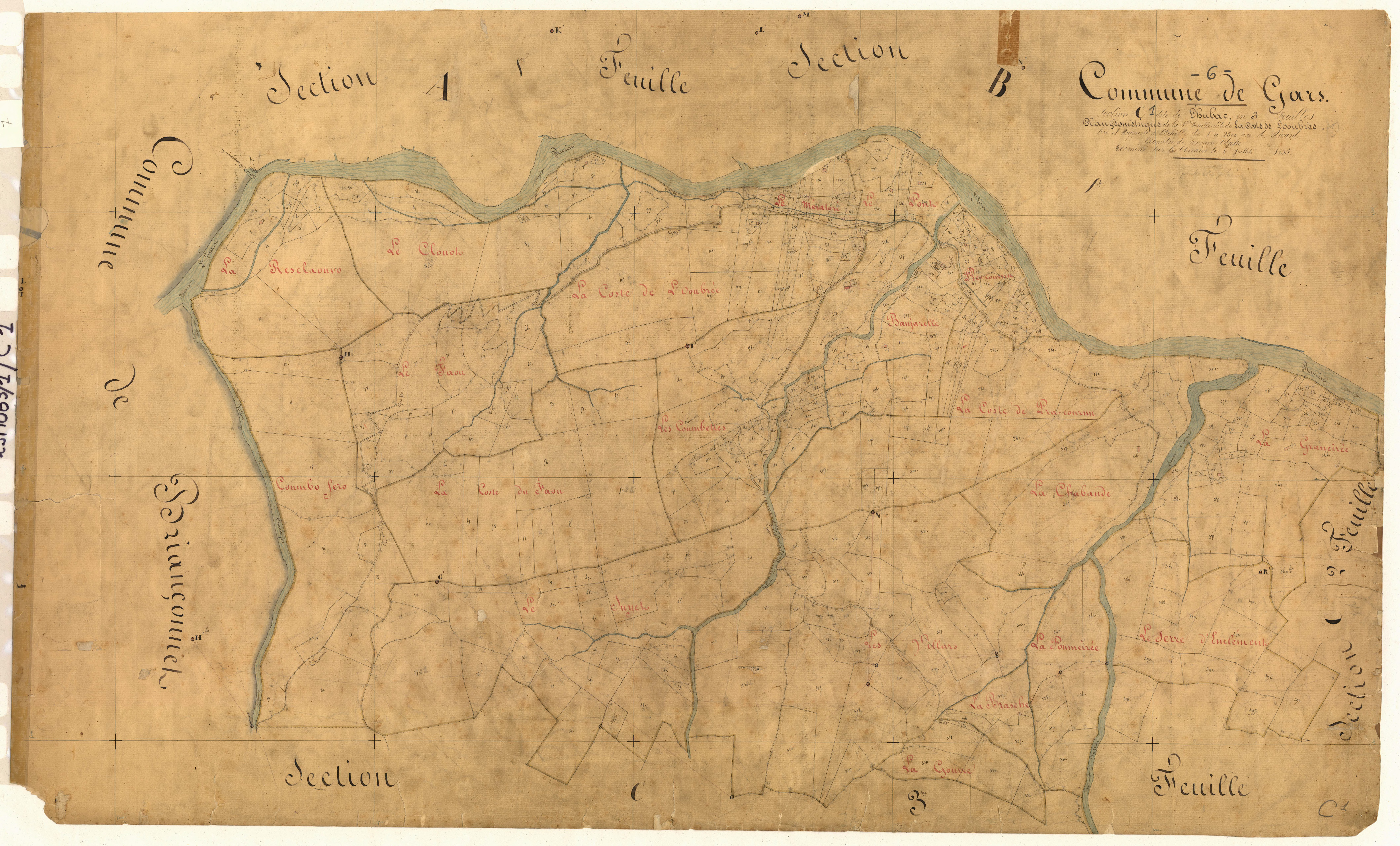 L'Hubac, la Coste de l'Ooubrée. - Plan de section, C1