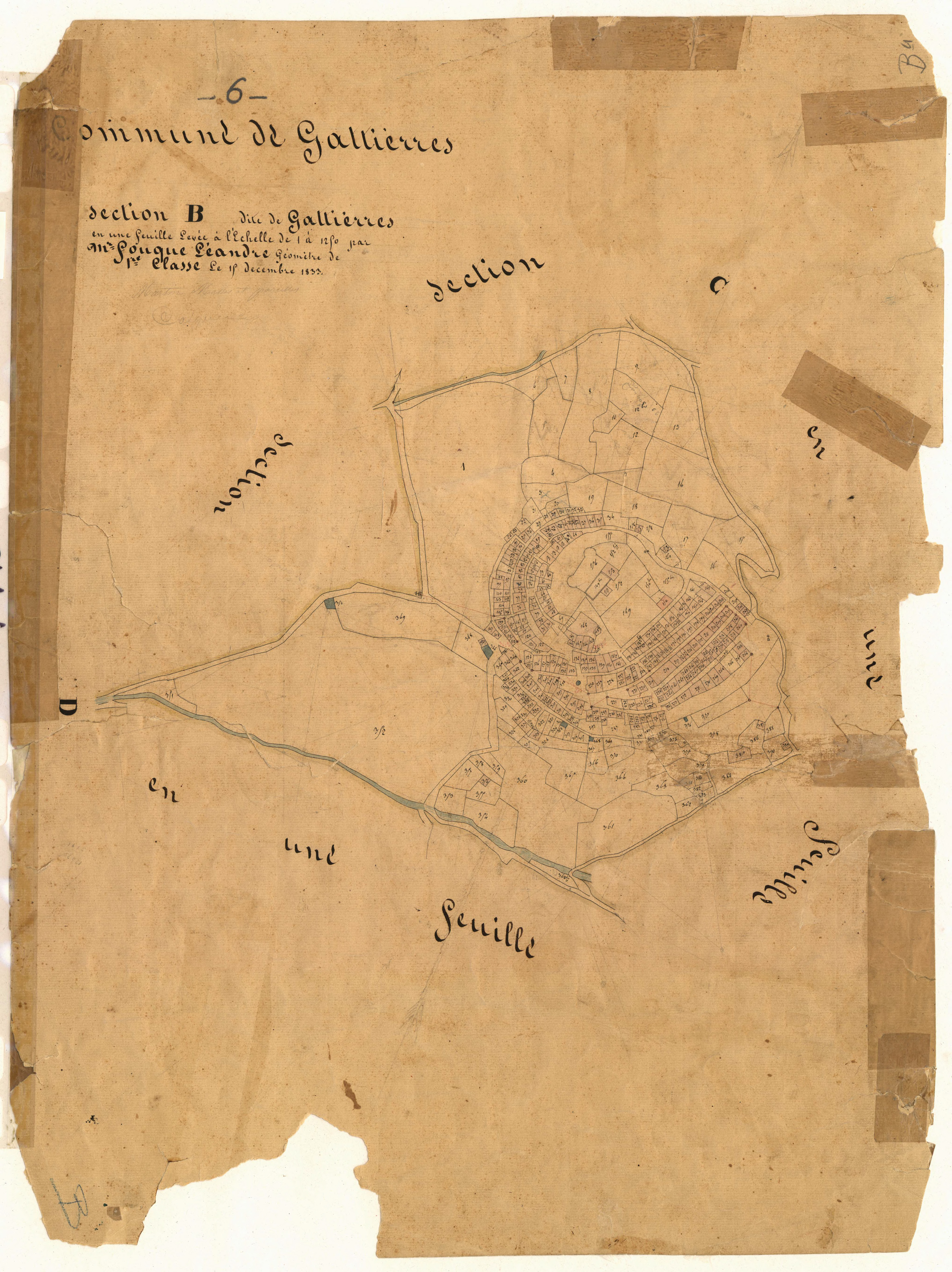 Gattières. - Plan de section, B