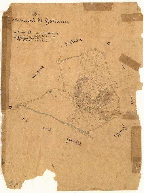 Gattières. - Plan de section, B