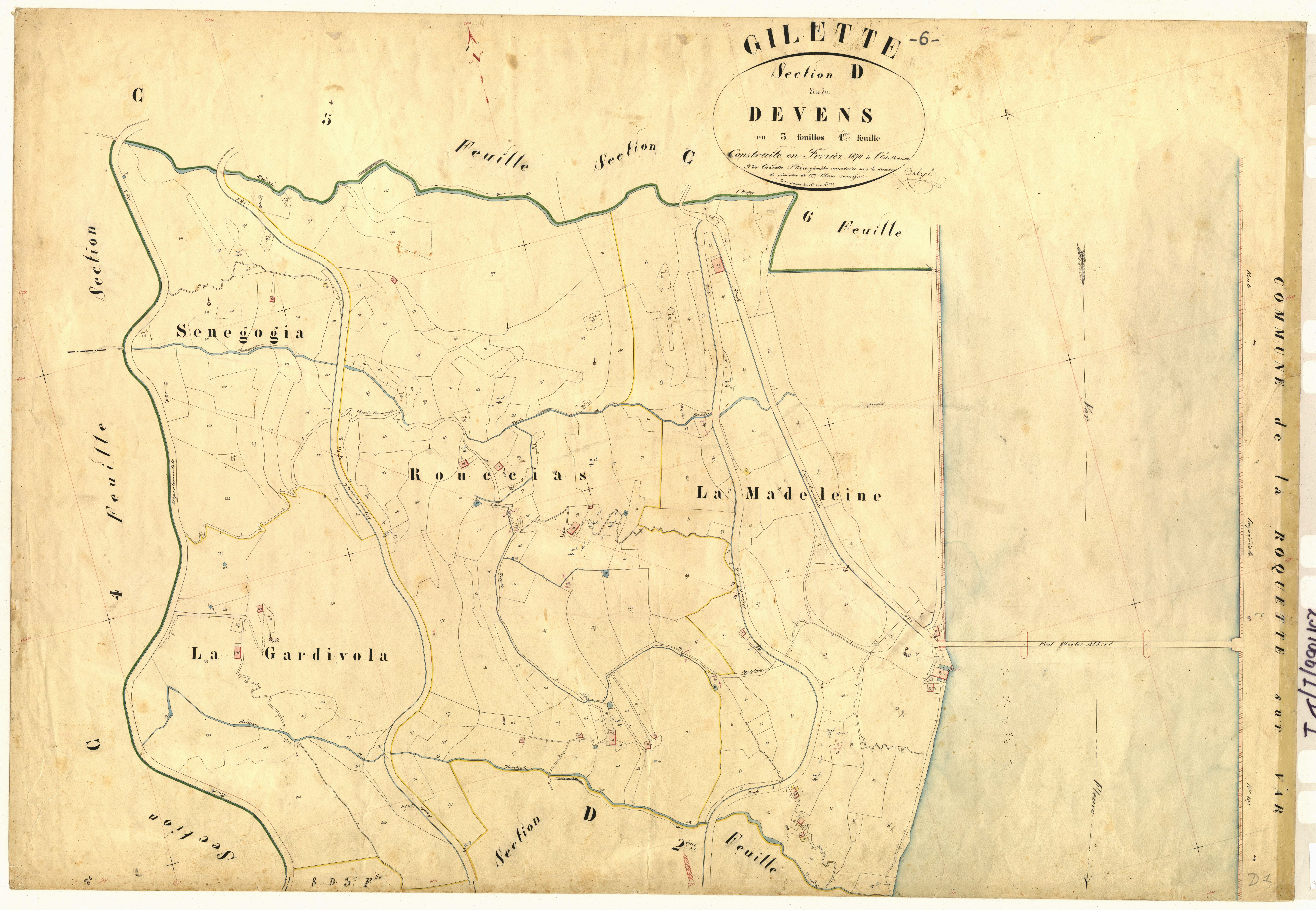 Le Devens. - Plan de section, D1