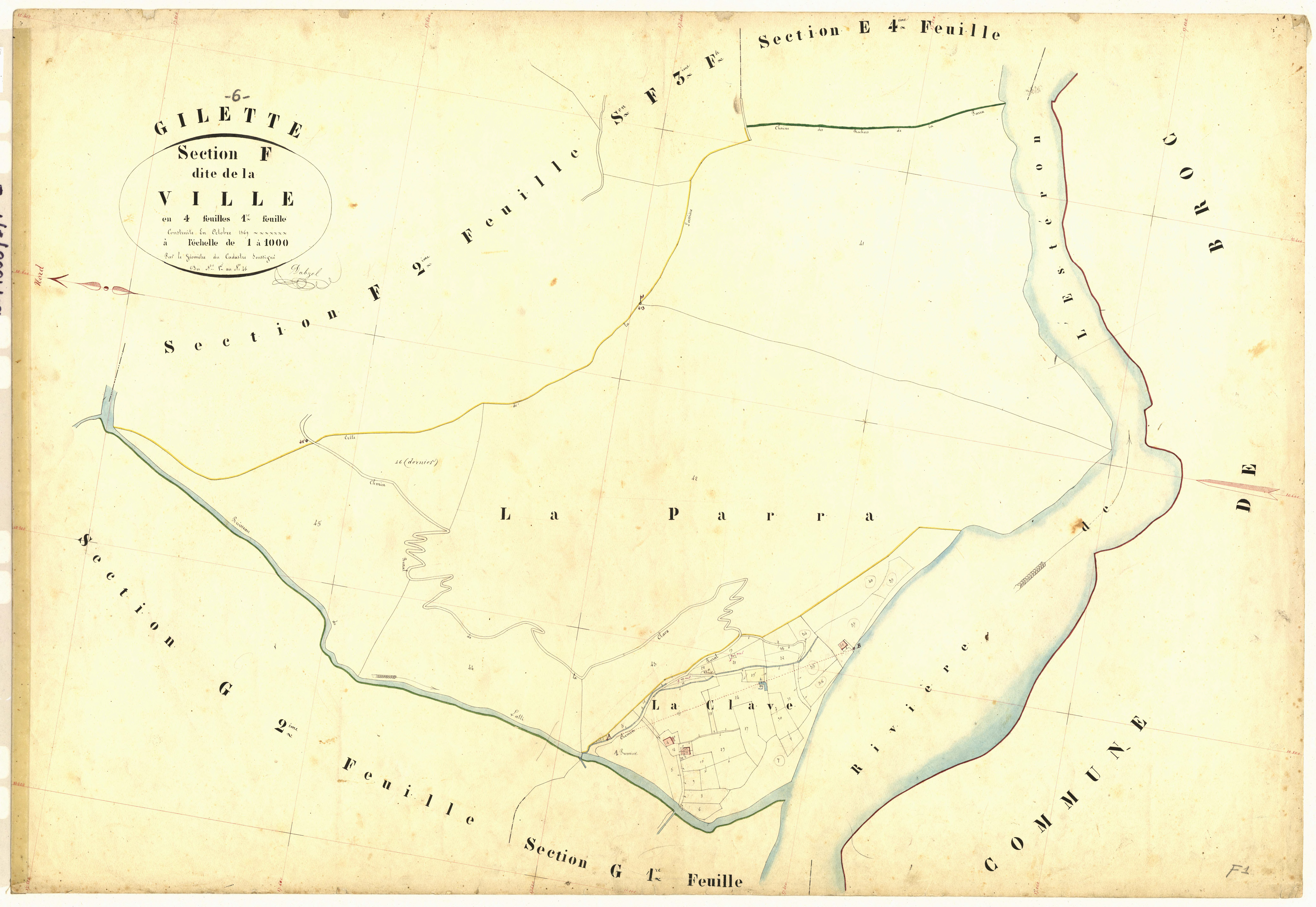 La Ville. - Plan de section, F1