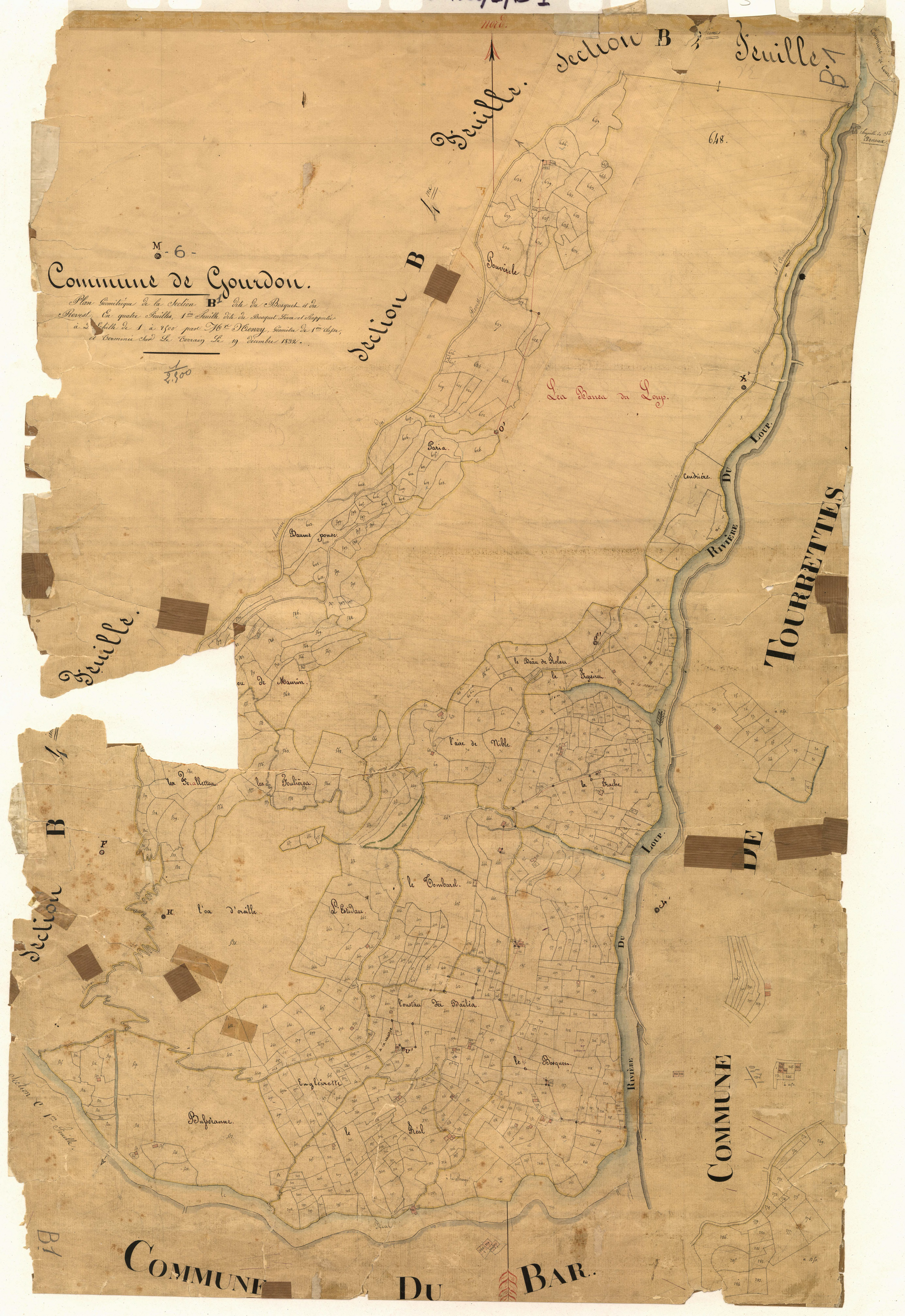 Le Bosquet et le Revest, le Bosquet. - Plan de section, B1