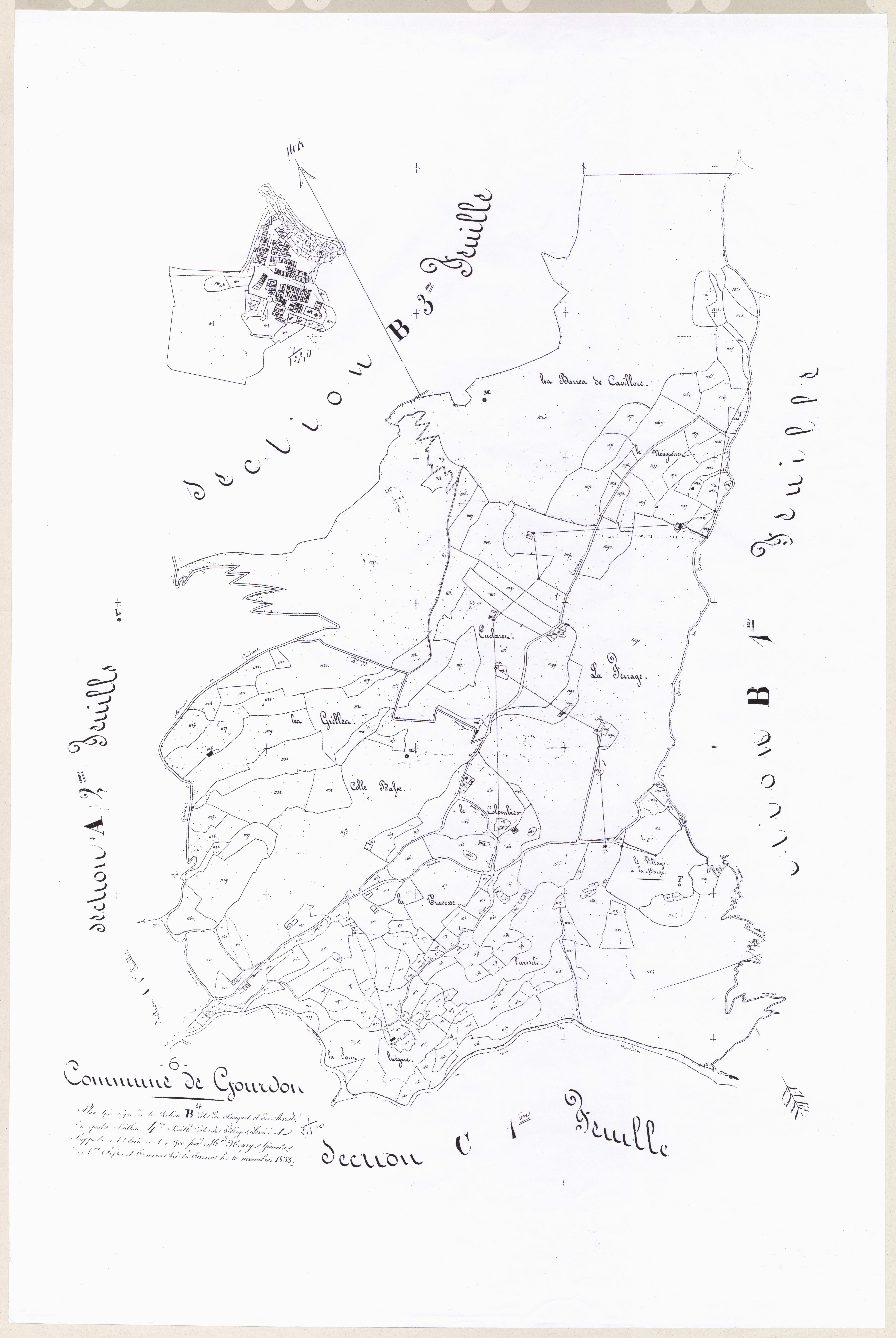 Le Bosquet et le Revest, le Village. - Plan de section, B4