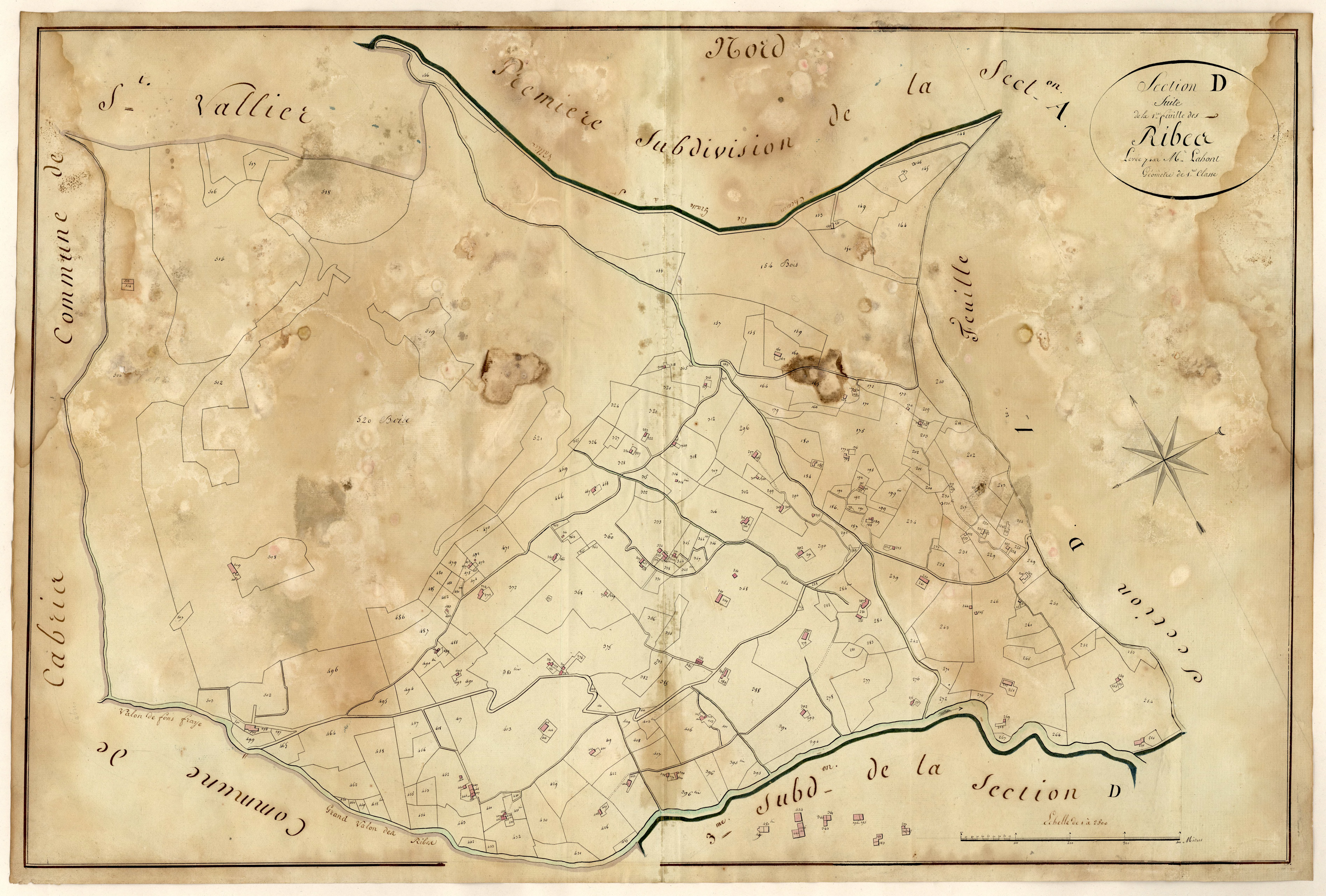 Les Ribbes (2ème partie). - Plan de section, D1(2)