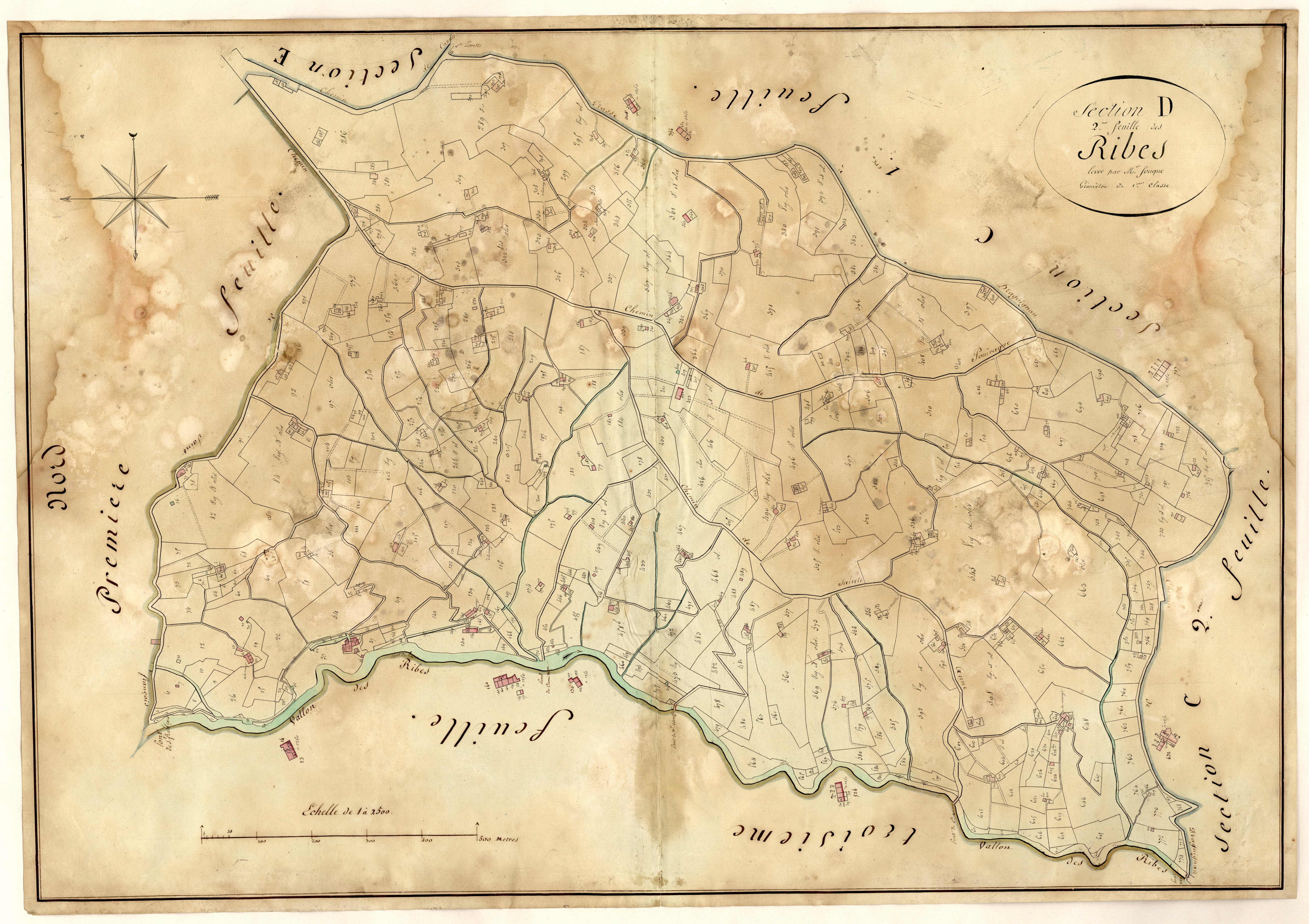 Les Ribes. - Plan de section, D2