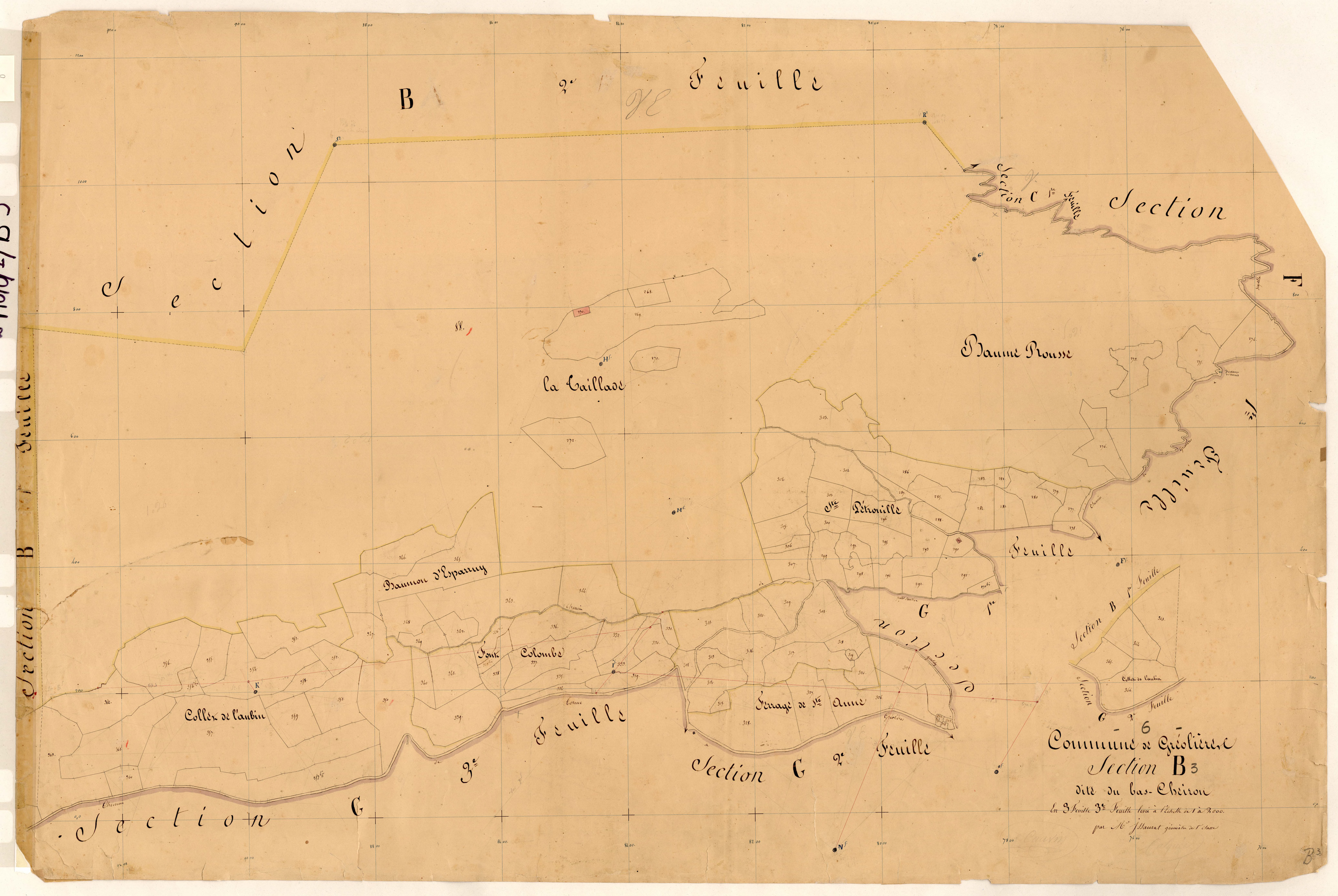 Le Bas Cheiron. - Plan de section, B3