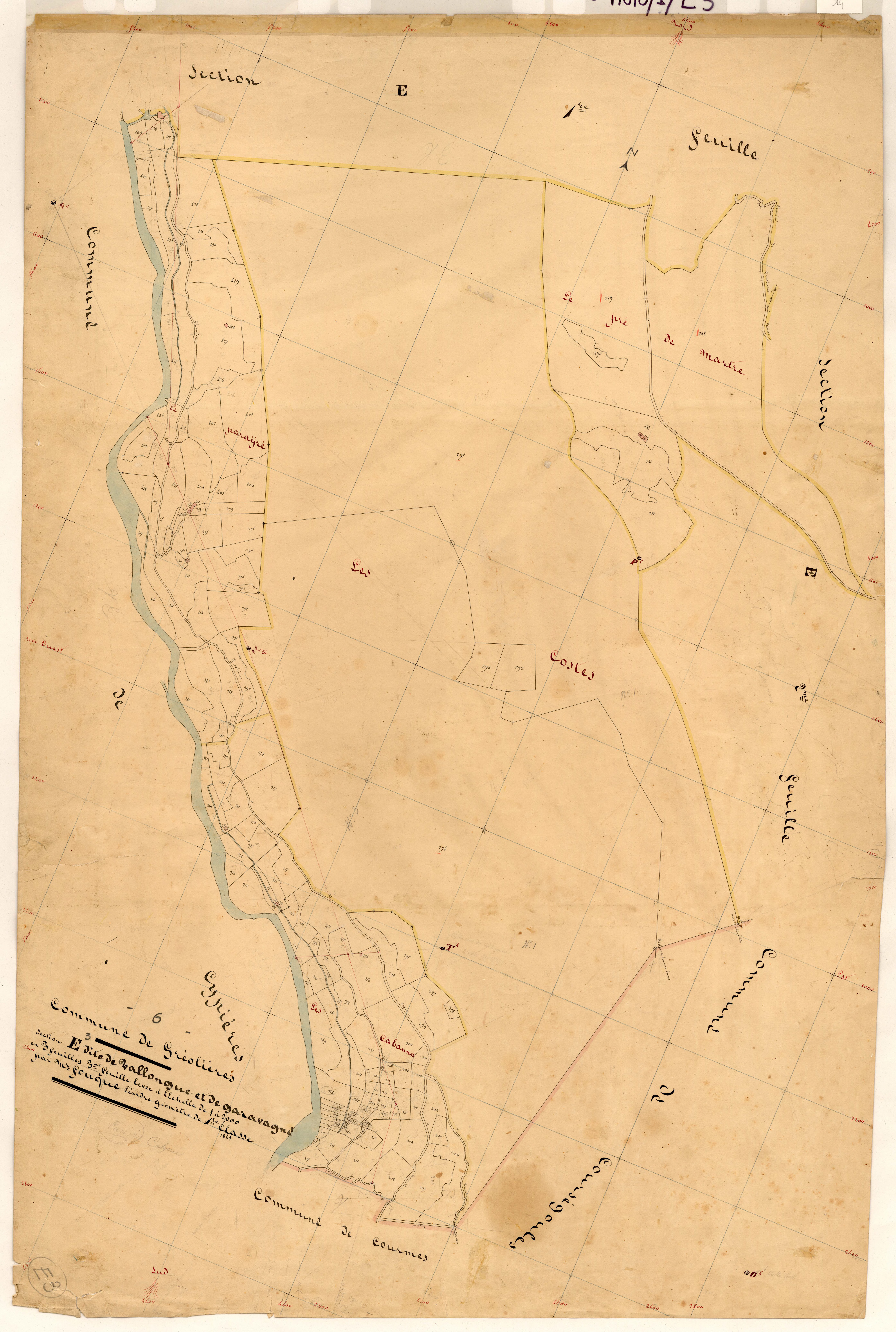 Vallongue et Garavagne. - Plan de section, E3