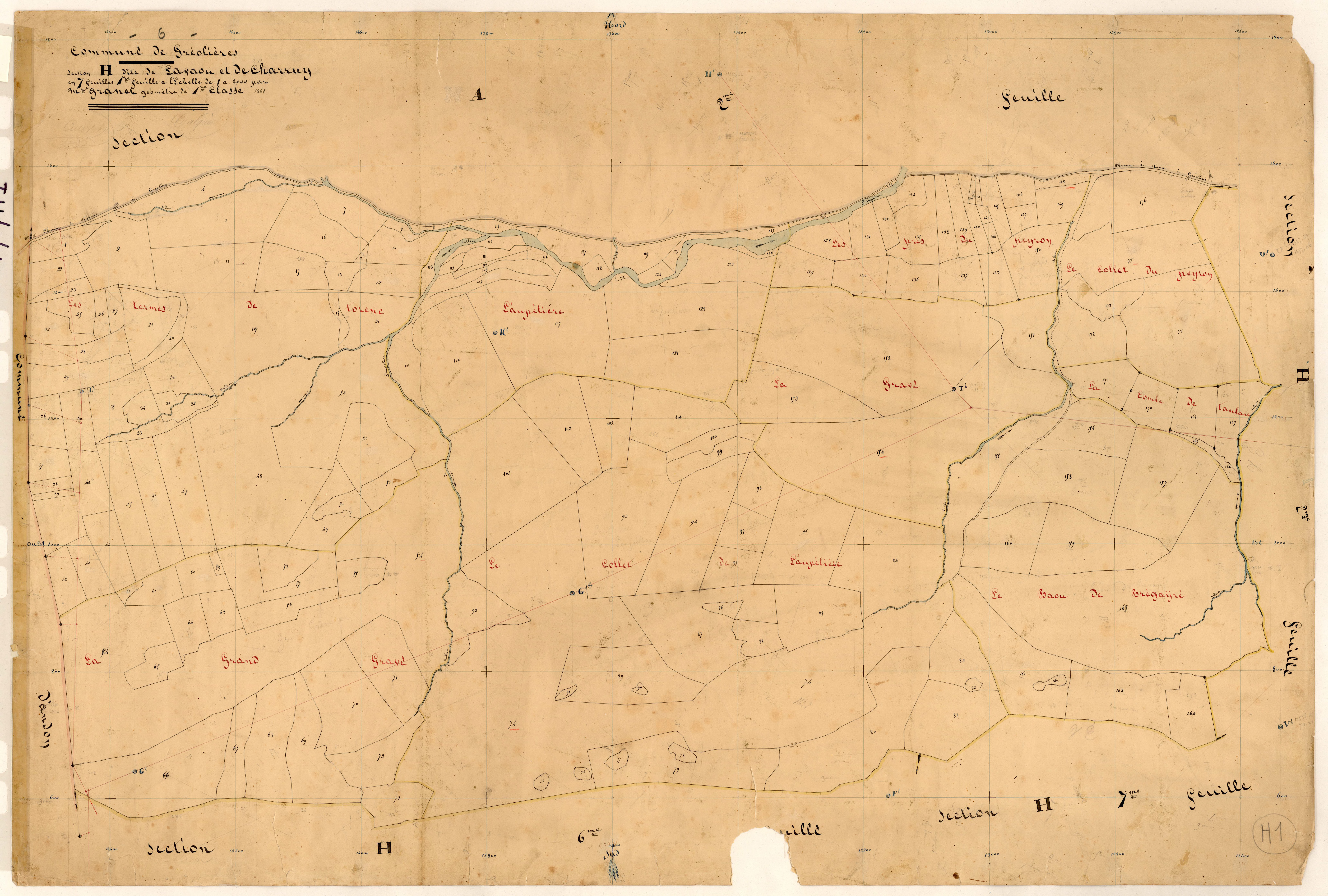 Lavaou et Charruy. - Plan de section, H1