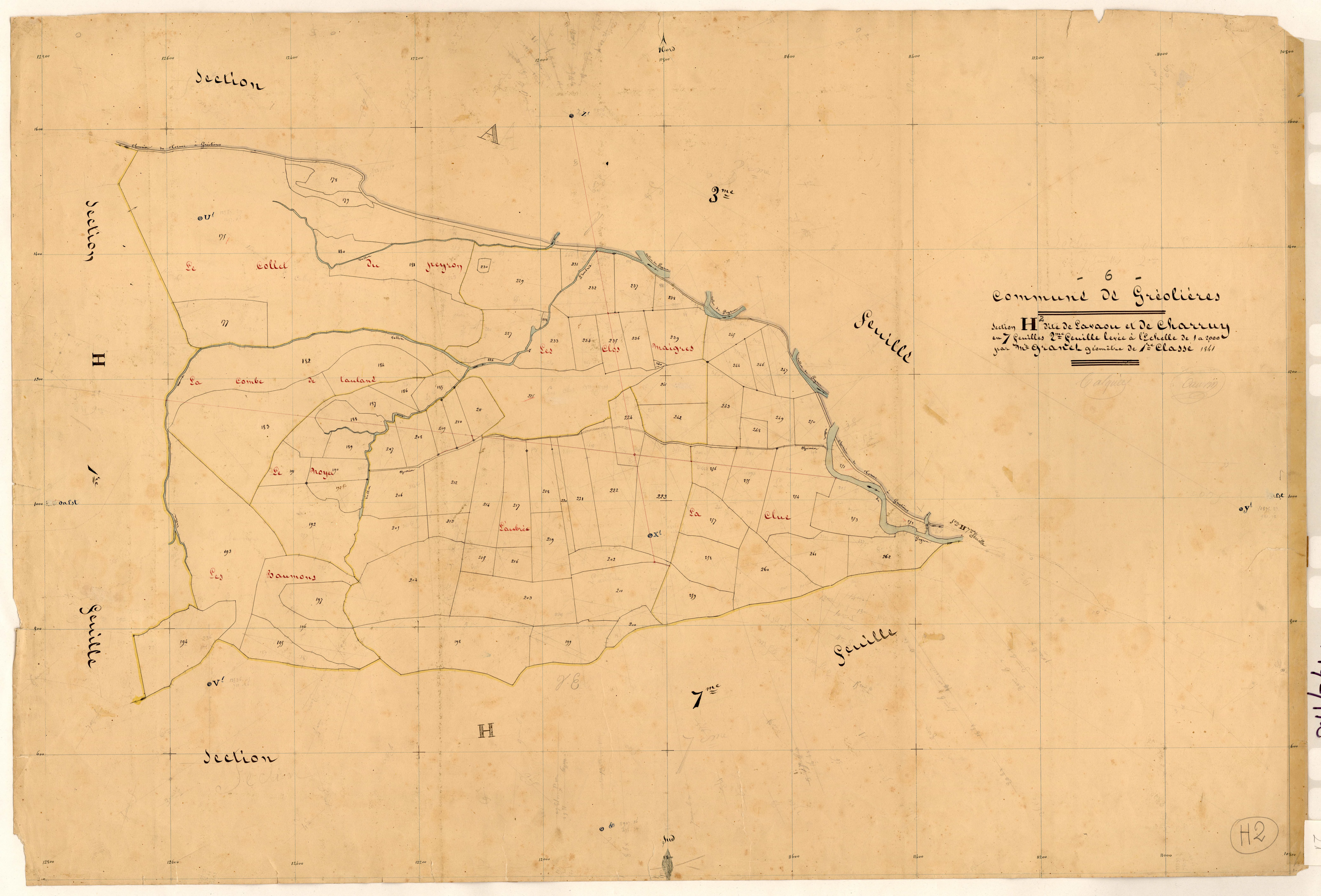 Lavaou et Charruy. - Plan de section, H2