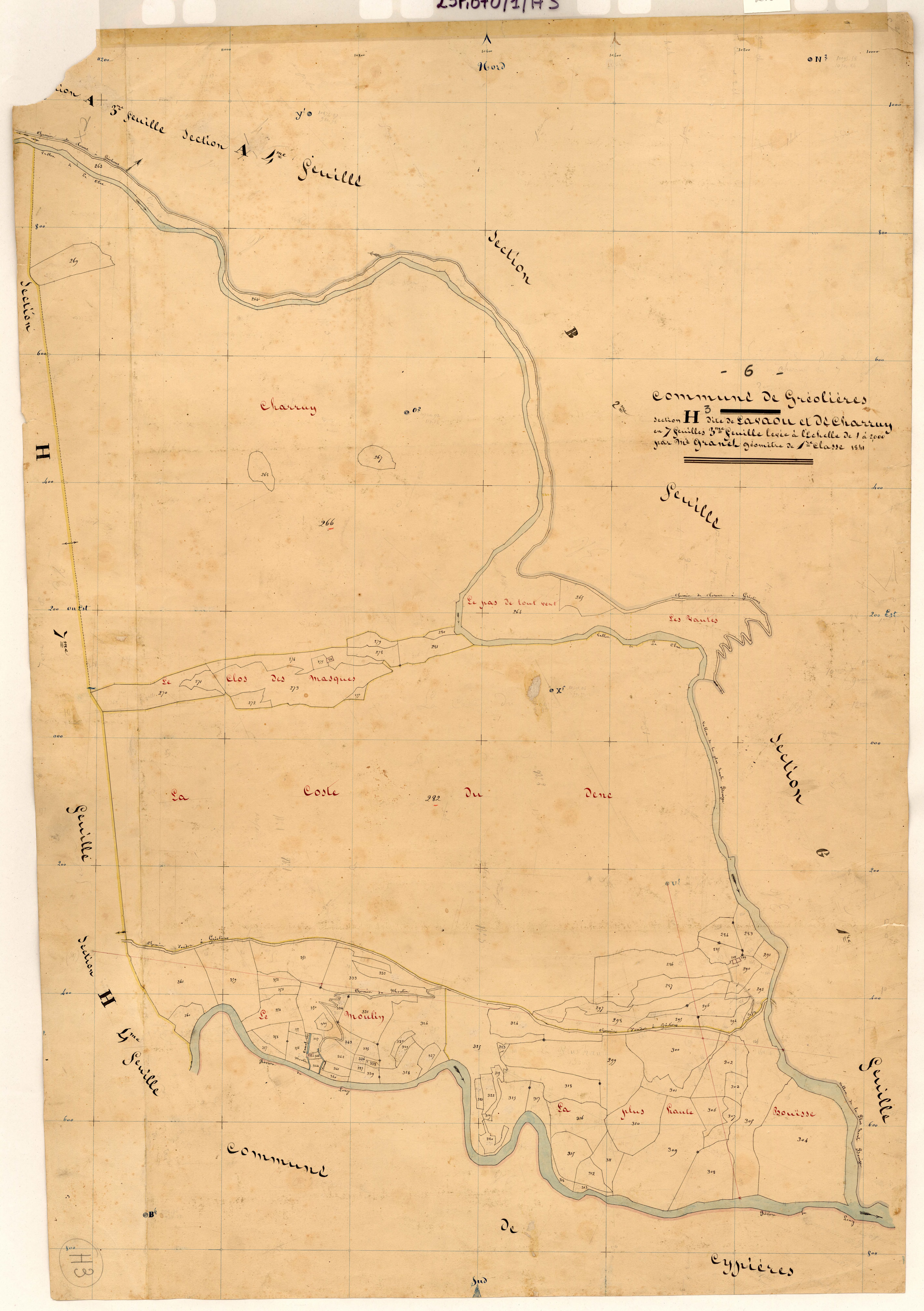 Lavaou et Charruy. - Plan de section, H3