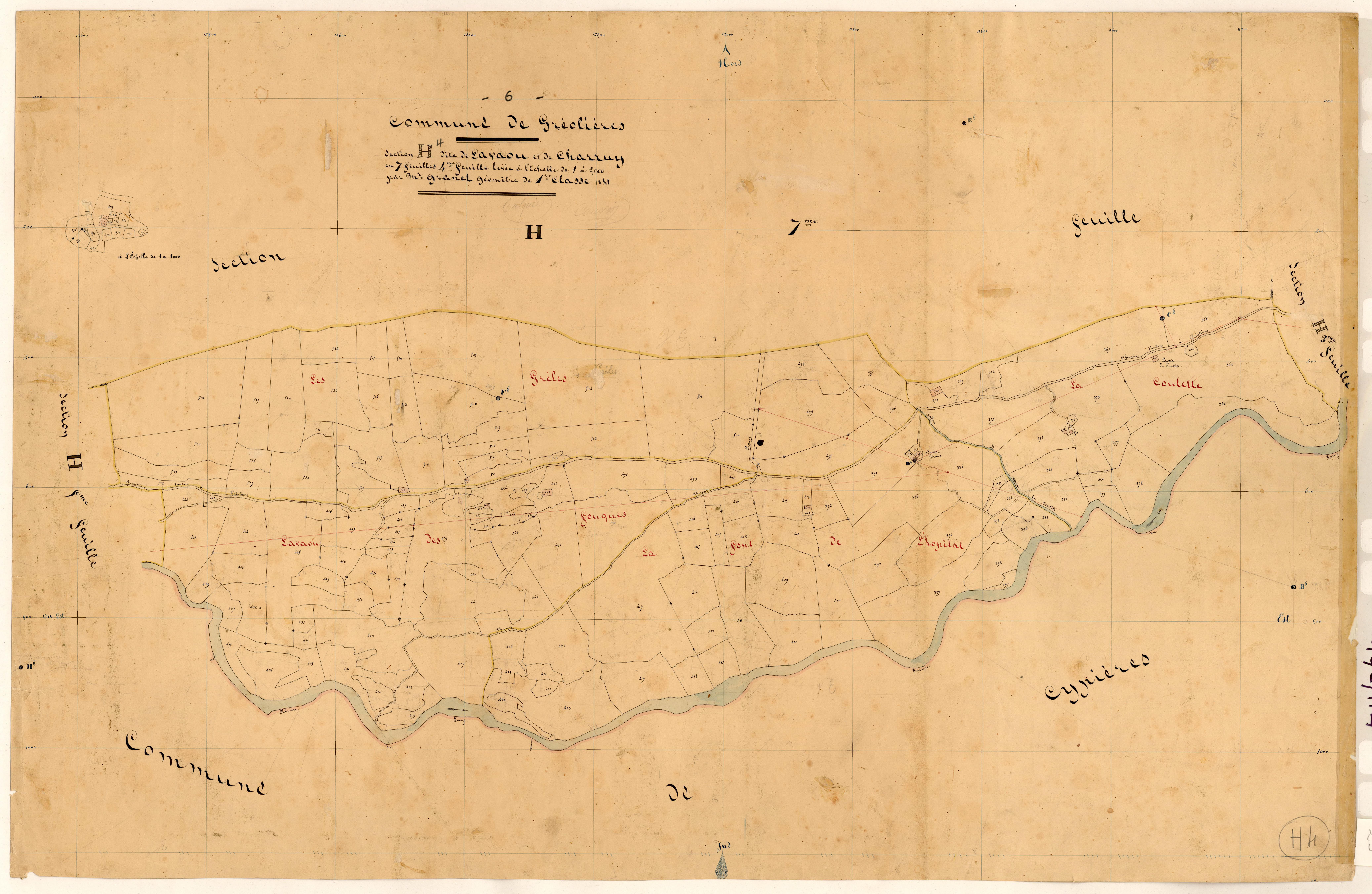 Lavaou et Charruy. - Plan de section, H4