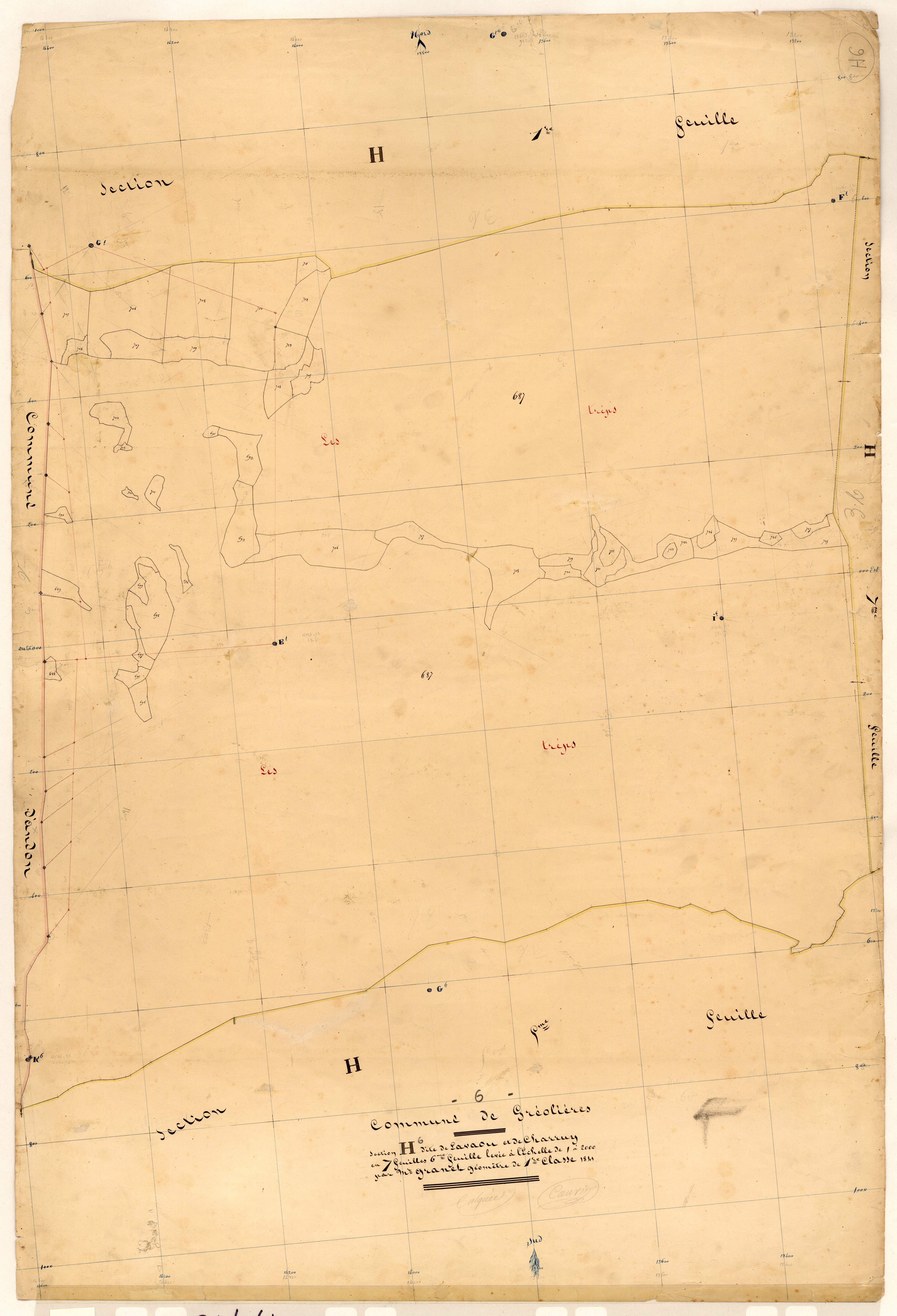 Lavaou et Charruy. - Plan de section, H6