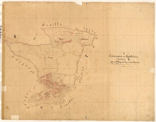 Le Village, les Vignes et les Bouisses. - Plan de section, G1