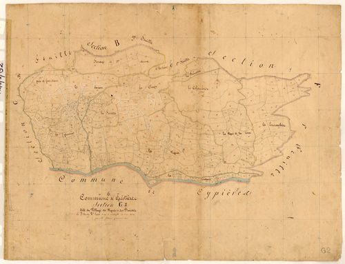 Le Village, les Vignes et les Bouisses. - Plan de section, G2