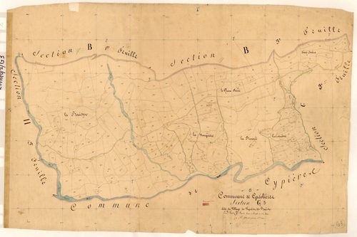 Le Village, les Vignes et les Bouisses. - Plan de section, G3