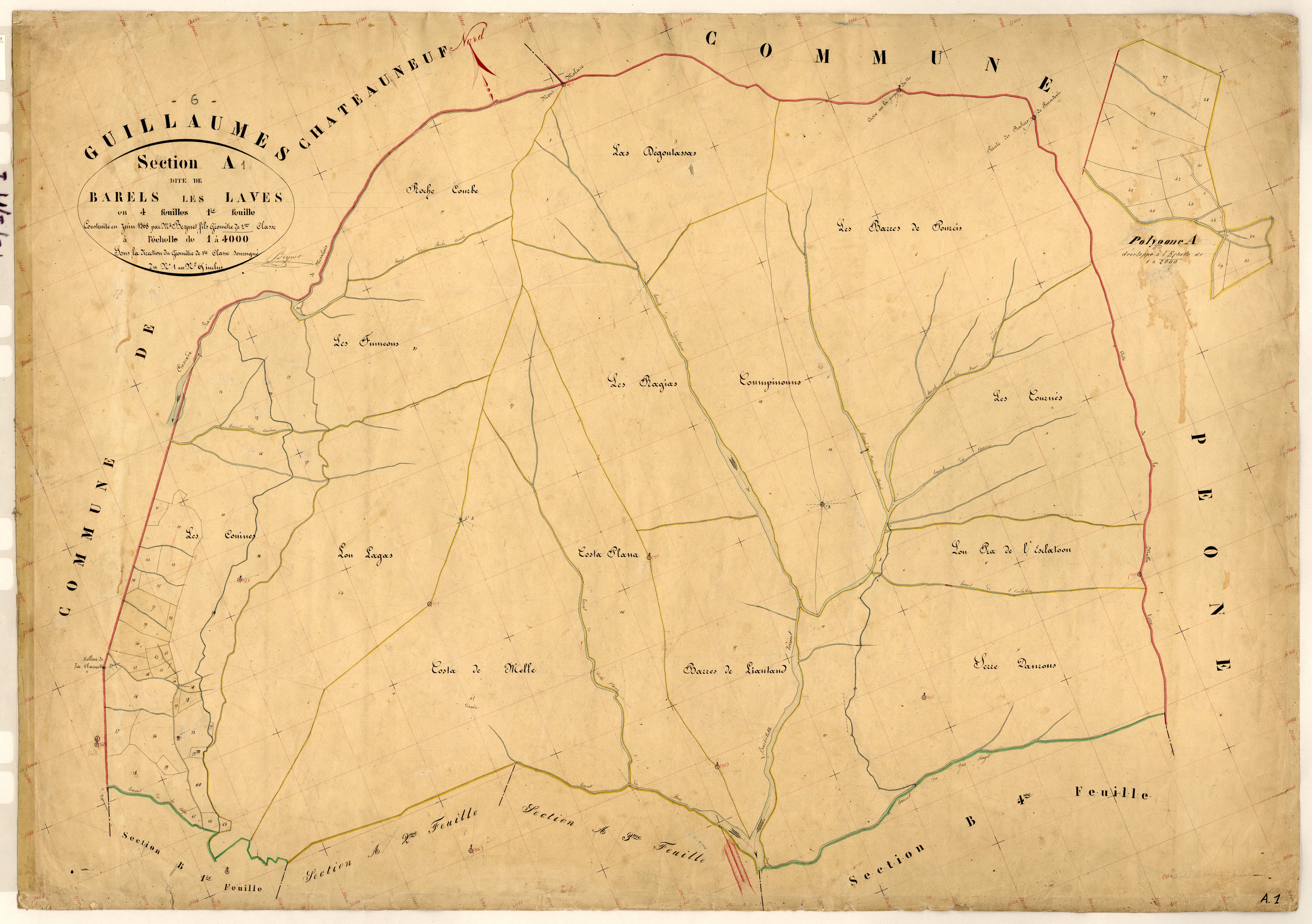 Barels les Laves. - Plan de section, A1