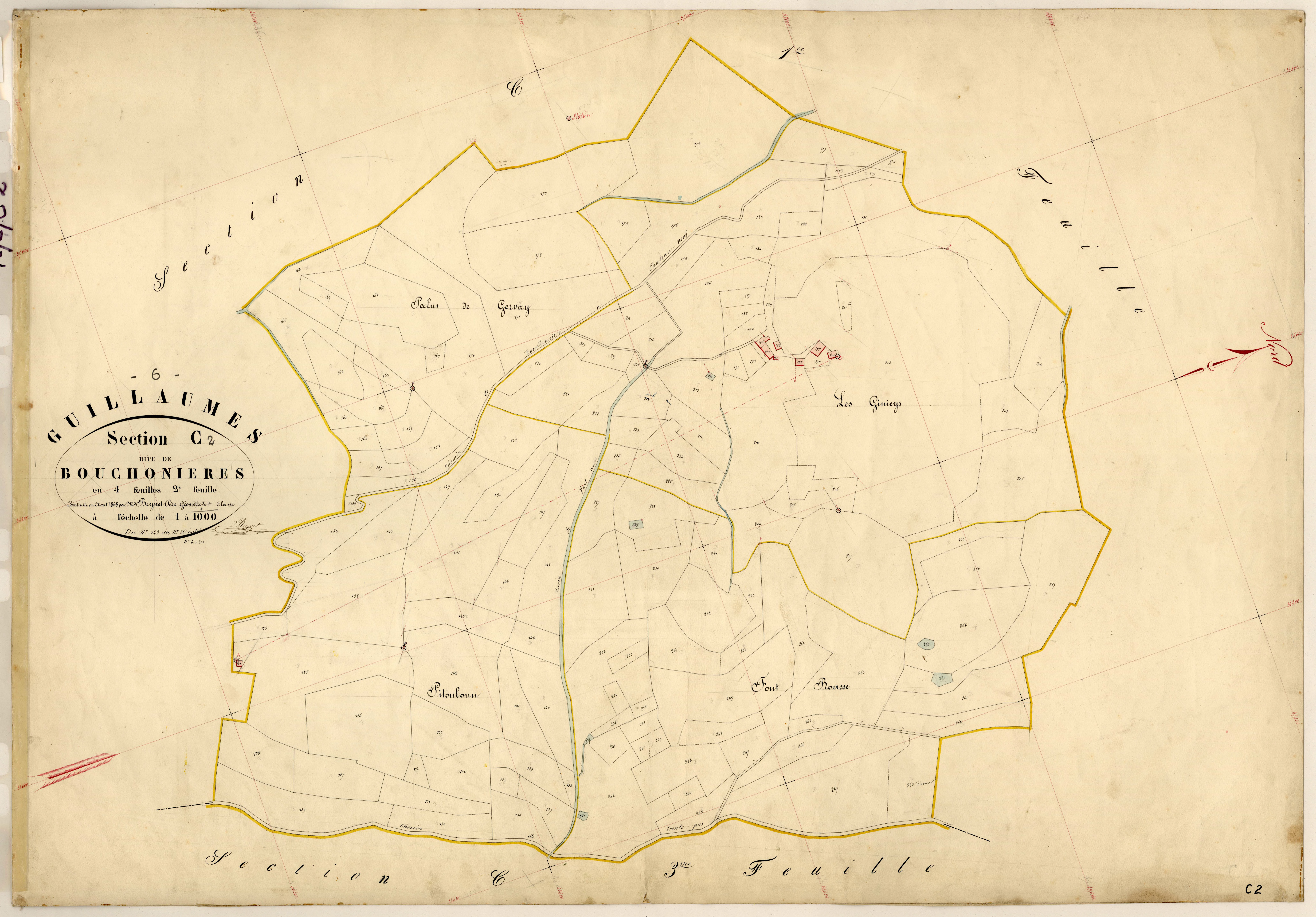 Bouchonières. - Plan de section, C2