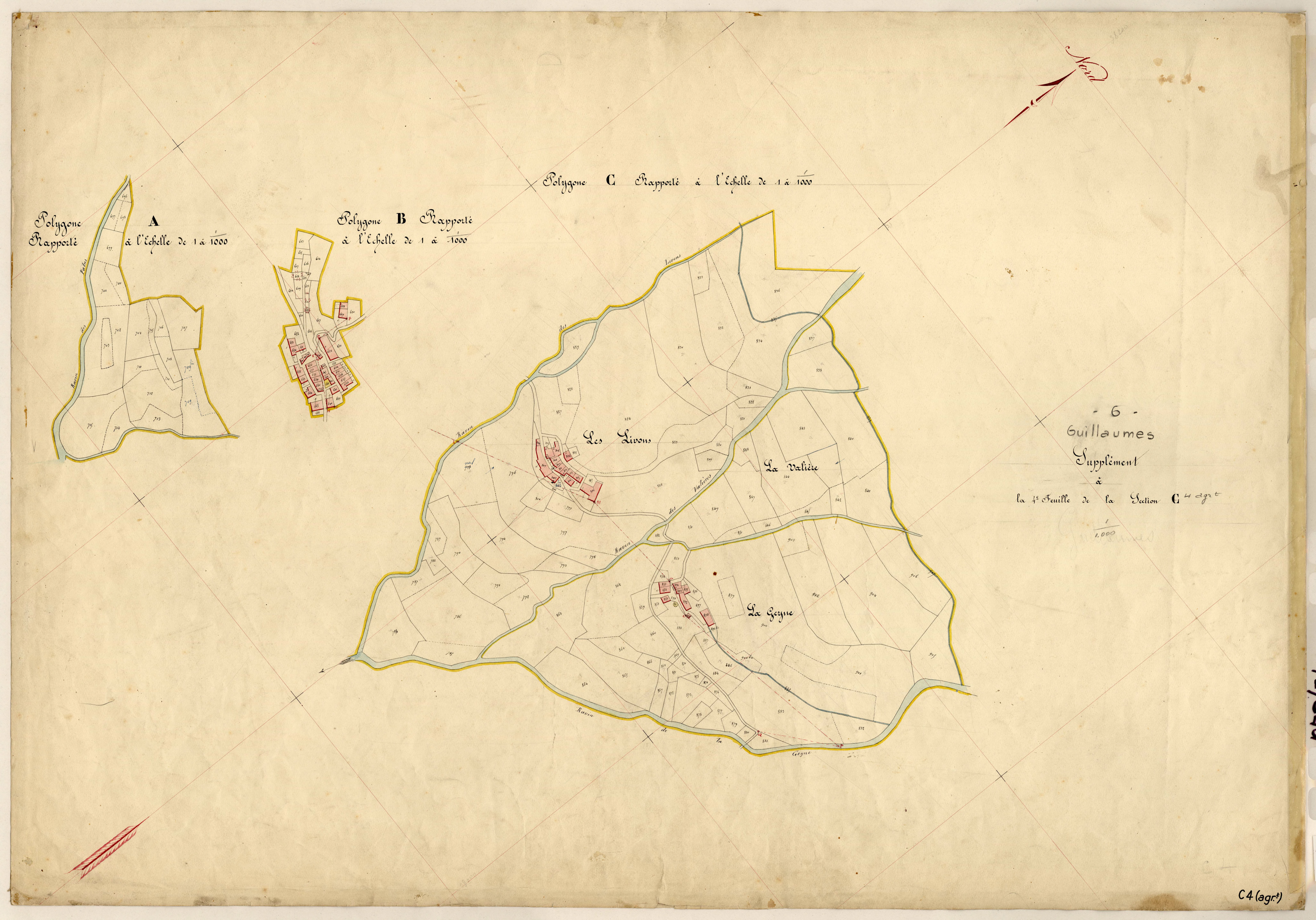 Bouchonières (développement). - Plan de section, C4(d)