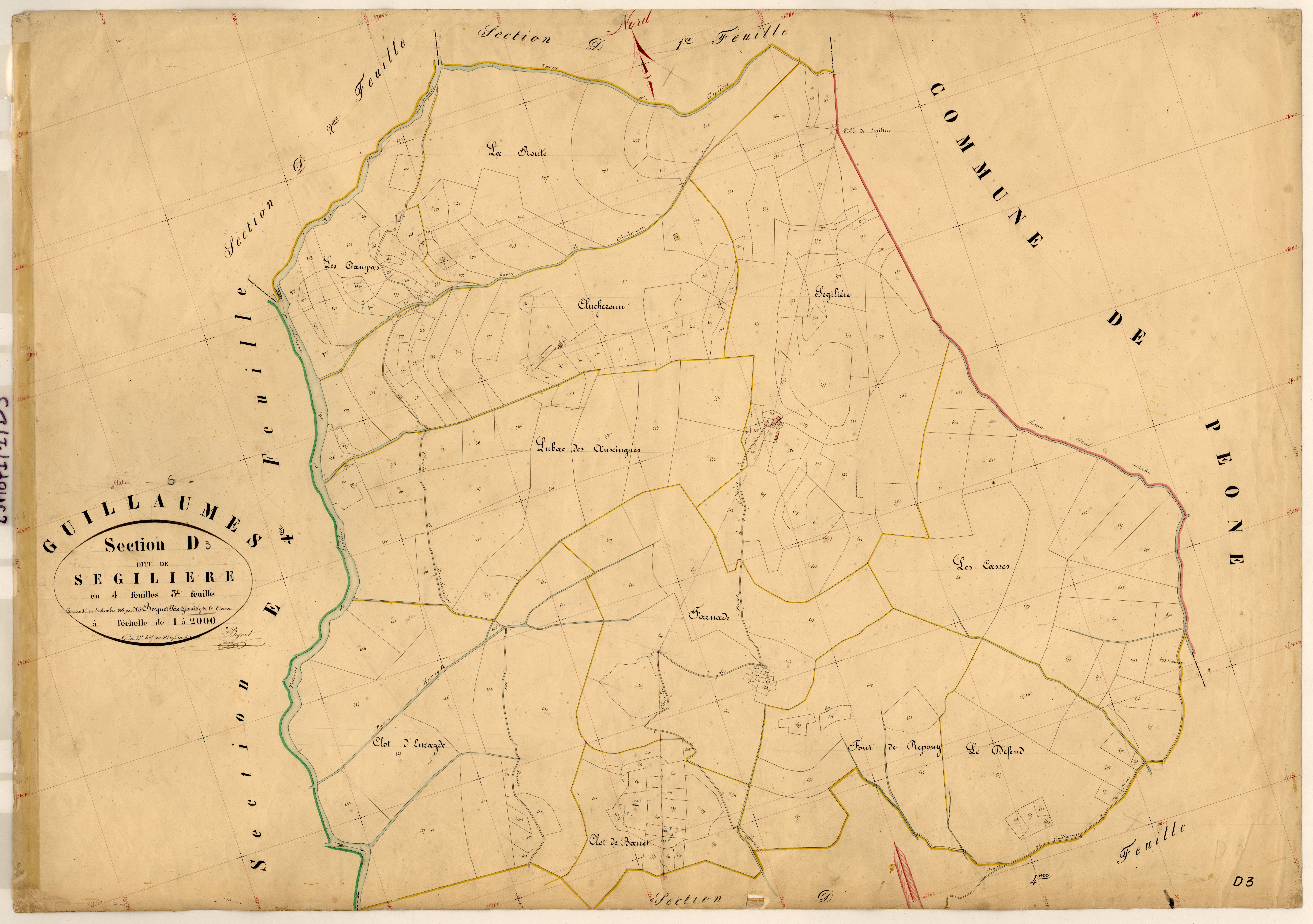 Segiliere. - Plan de section, D3