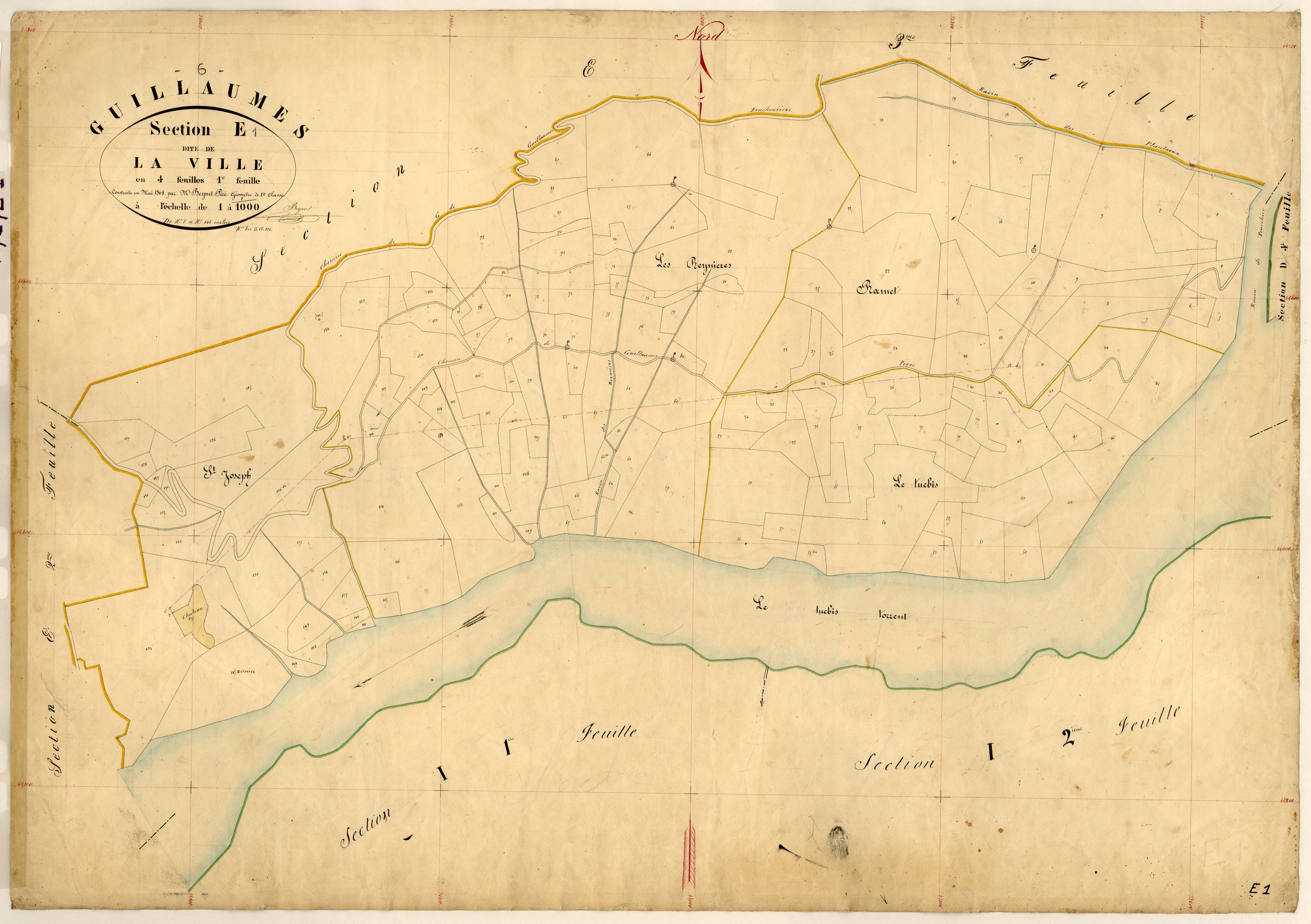 La Ville. - Plan de section, E1
