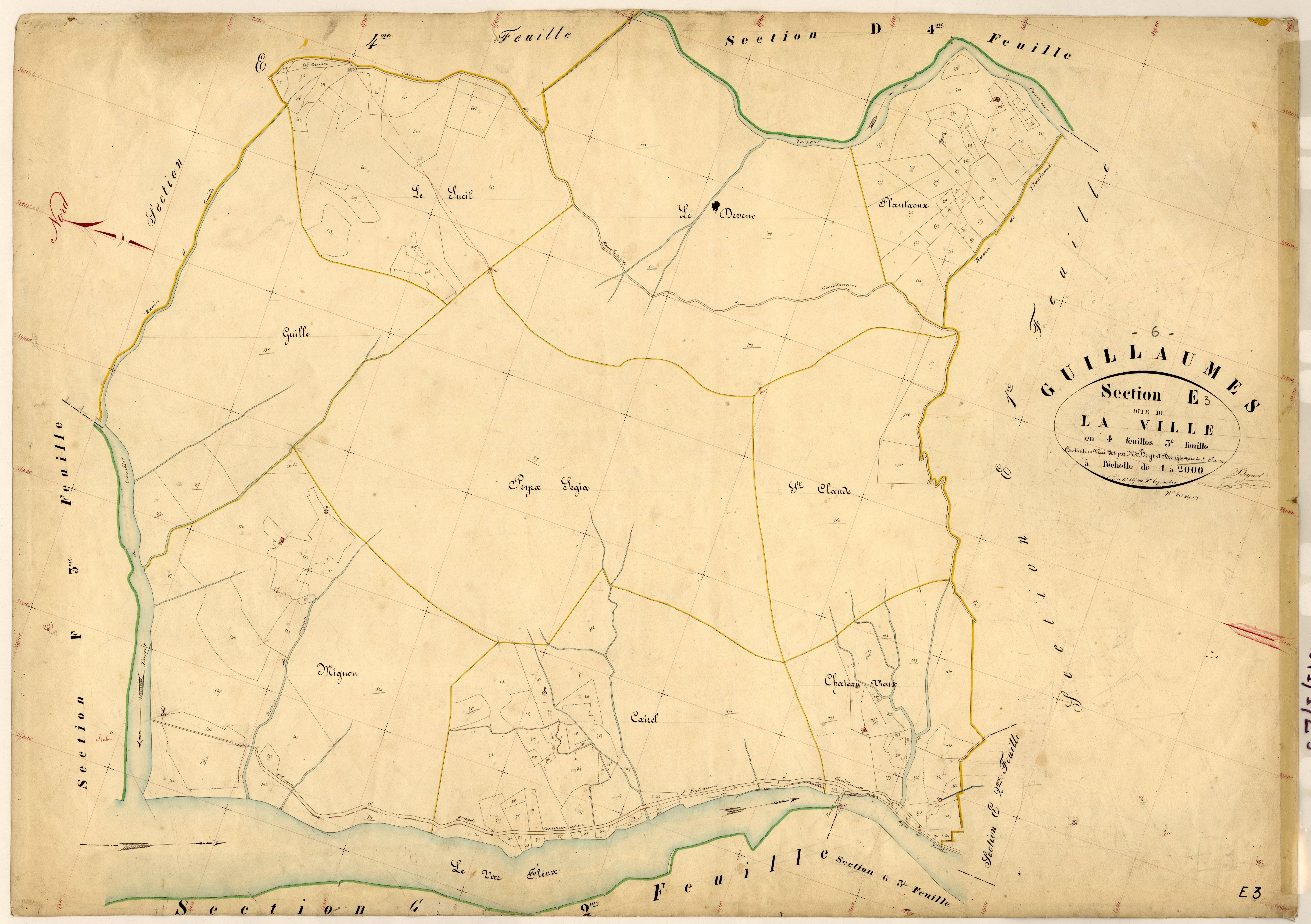 La Ville. - Plan de section, E3