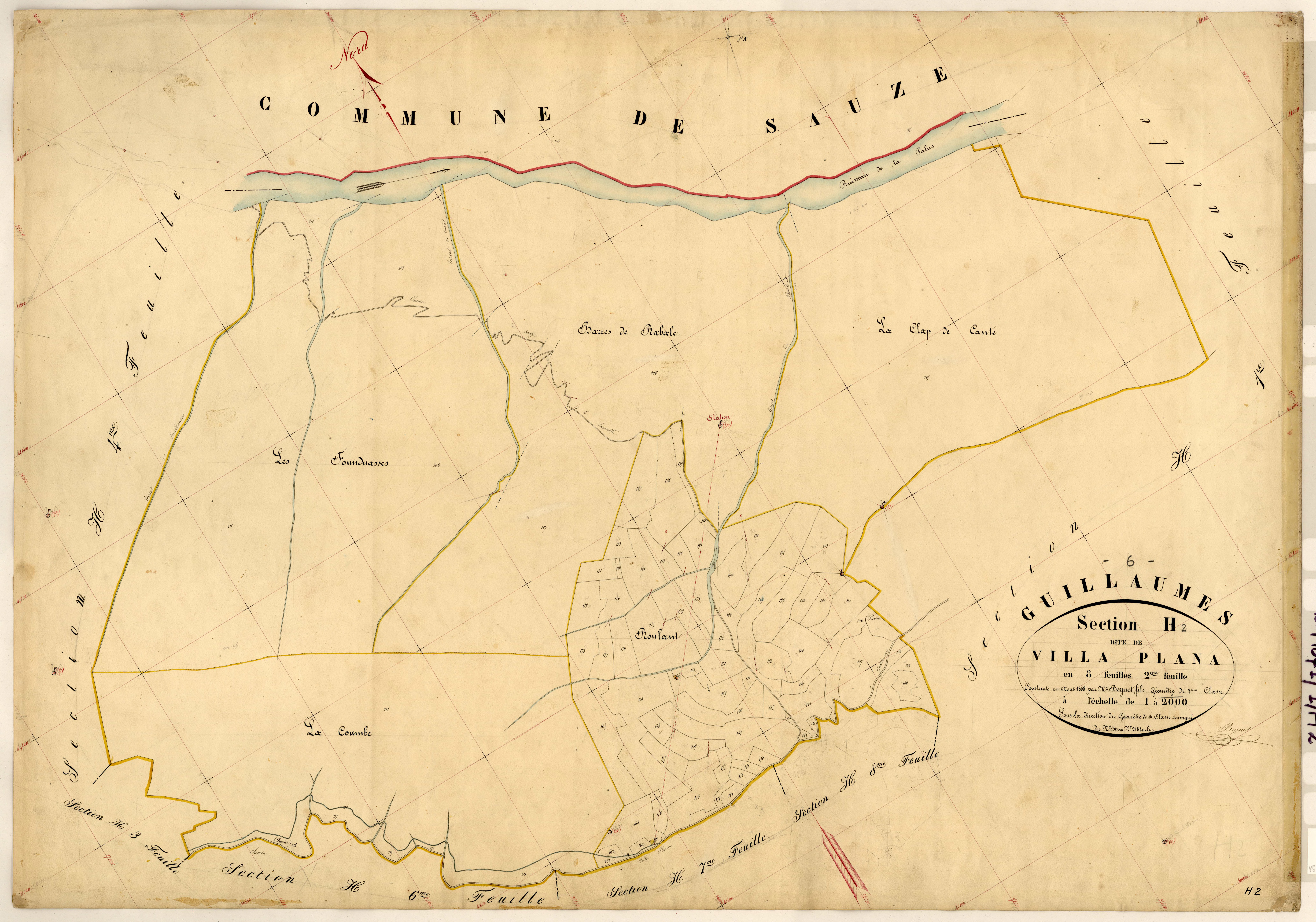 Villa Plana. - Plan de section, H2