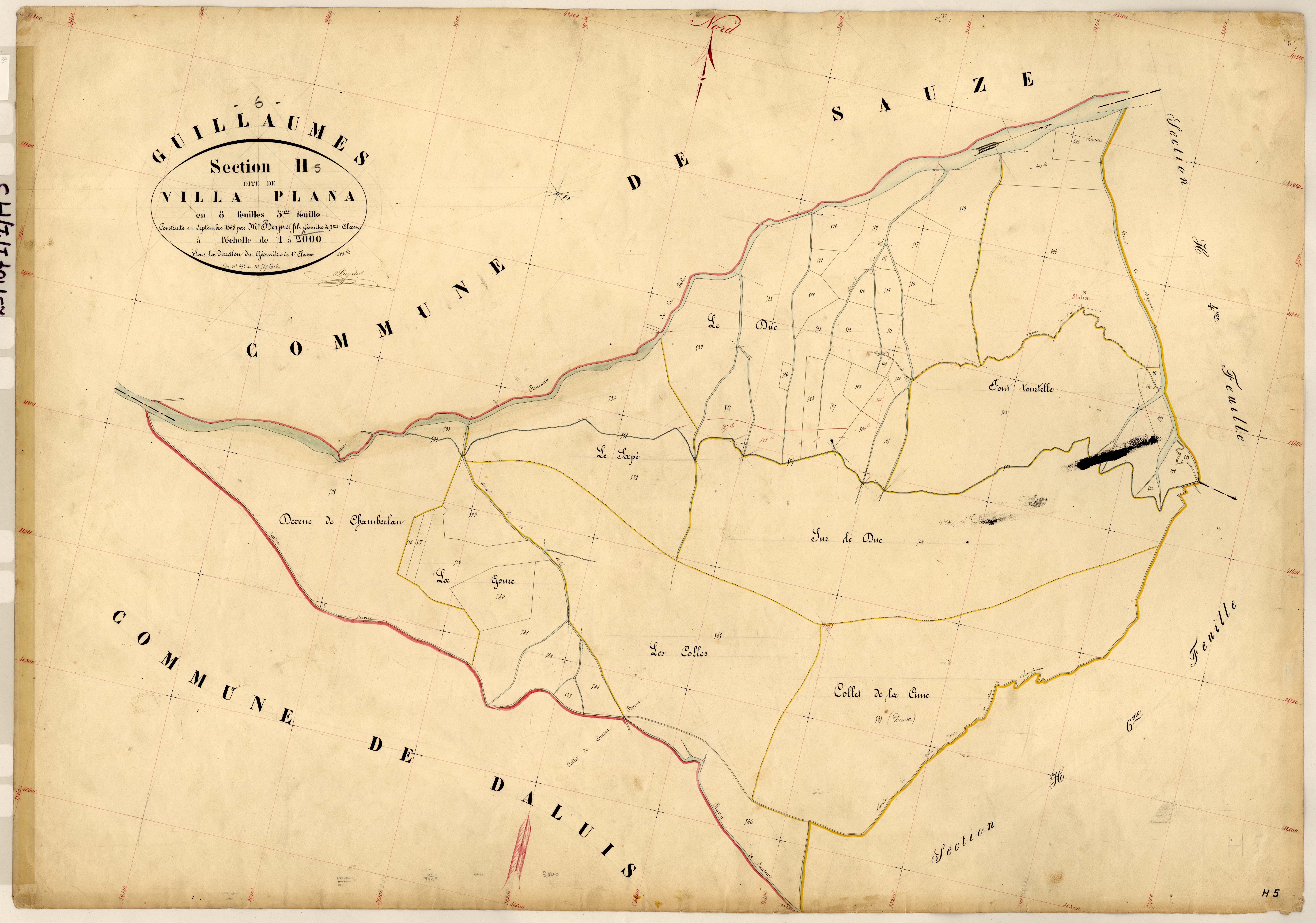 Villa Plana. - Plan de section, H5