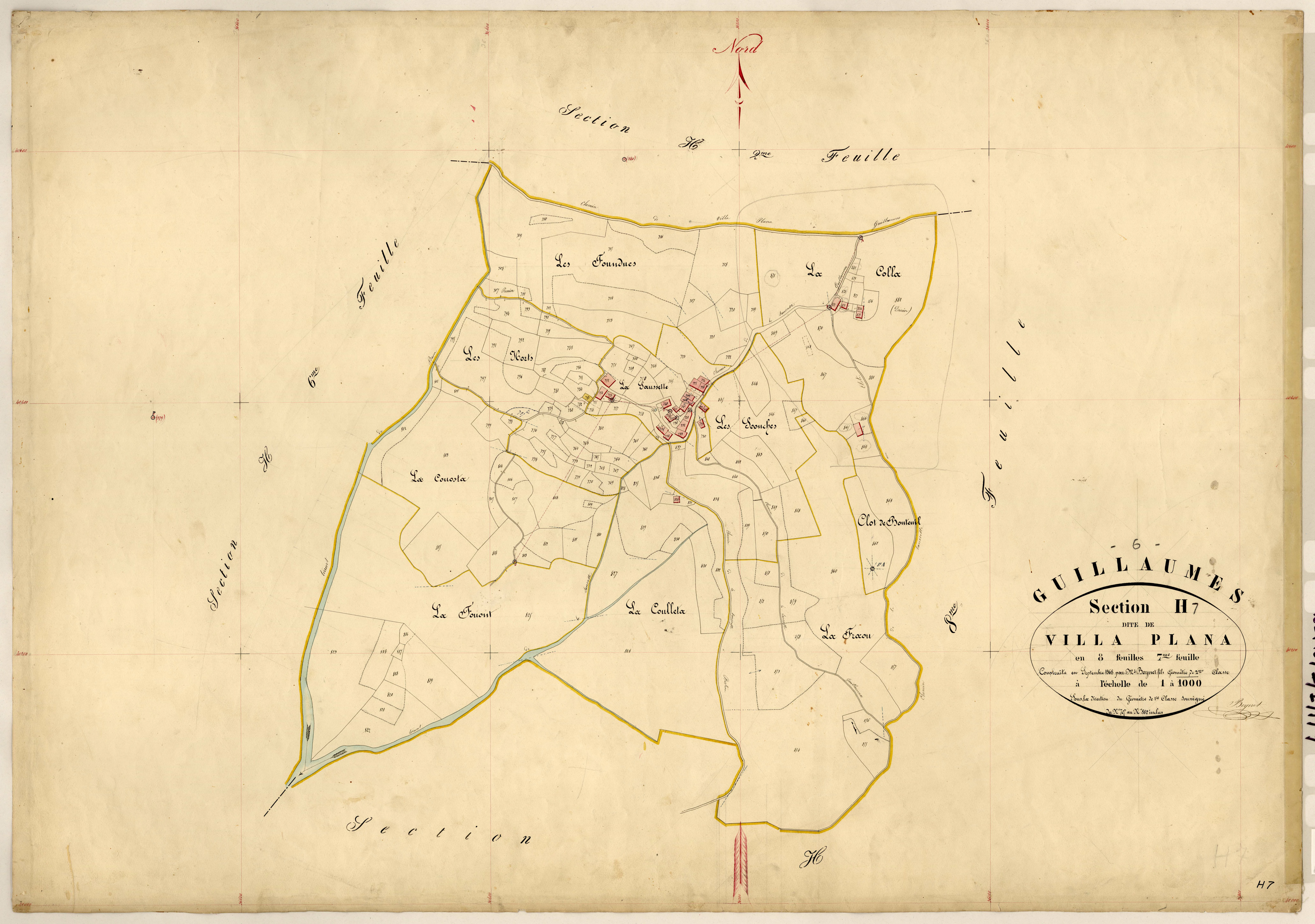 Villa Plana. - Plan de section, H7