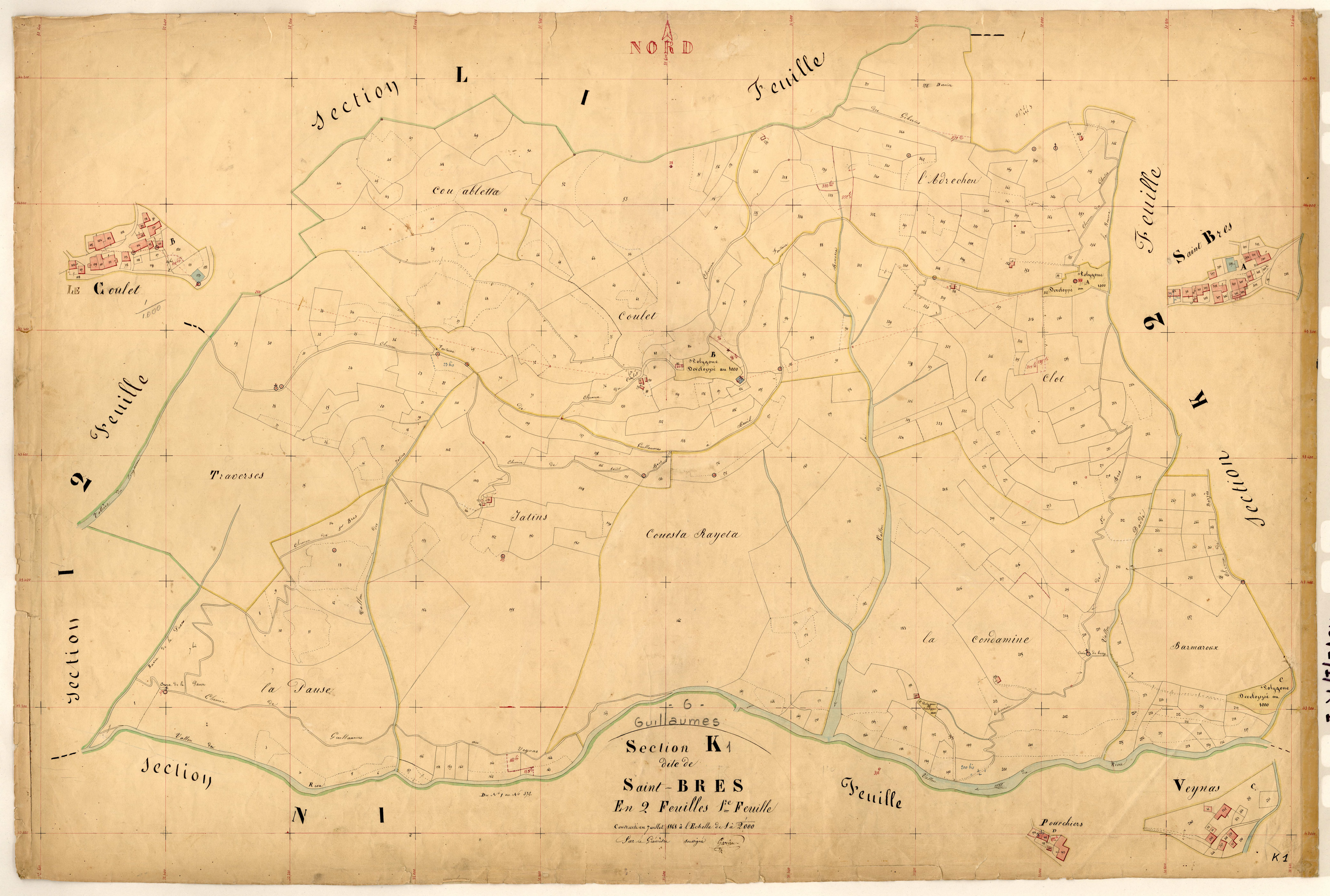 Saint Bres. - Plan de section, K1