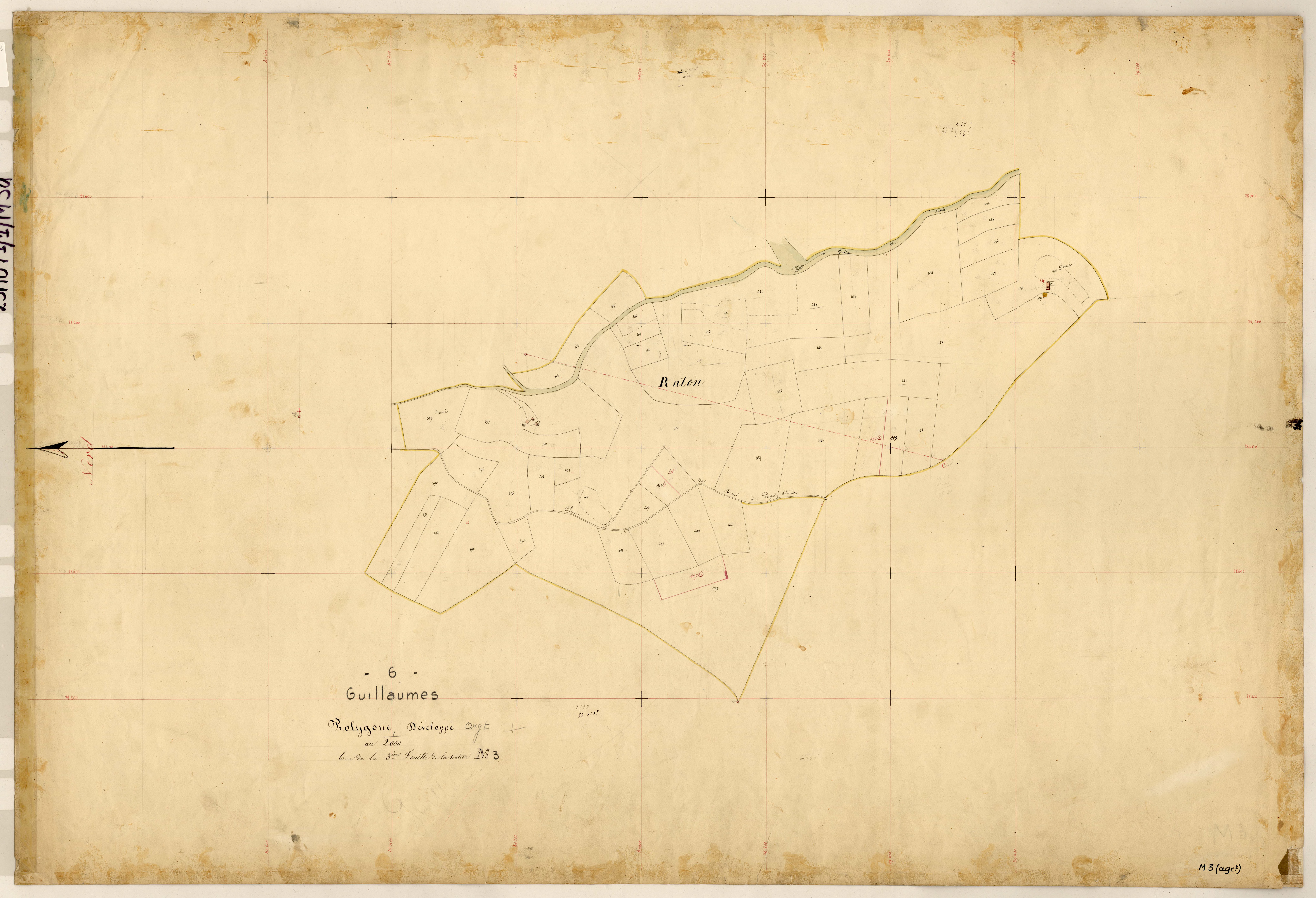 Raton (développement). - Plan de section, M3(d)