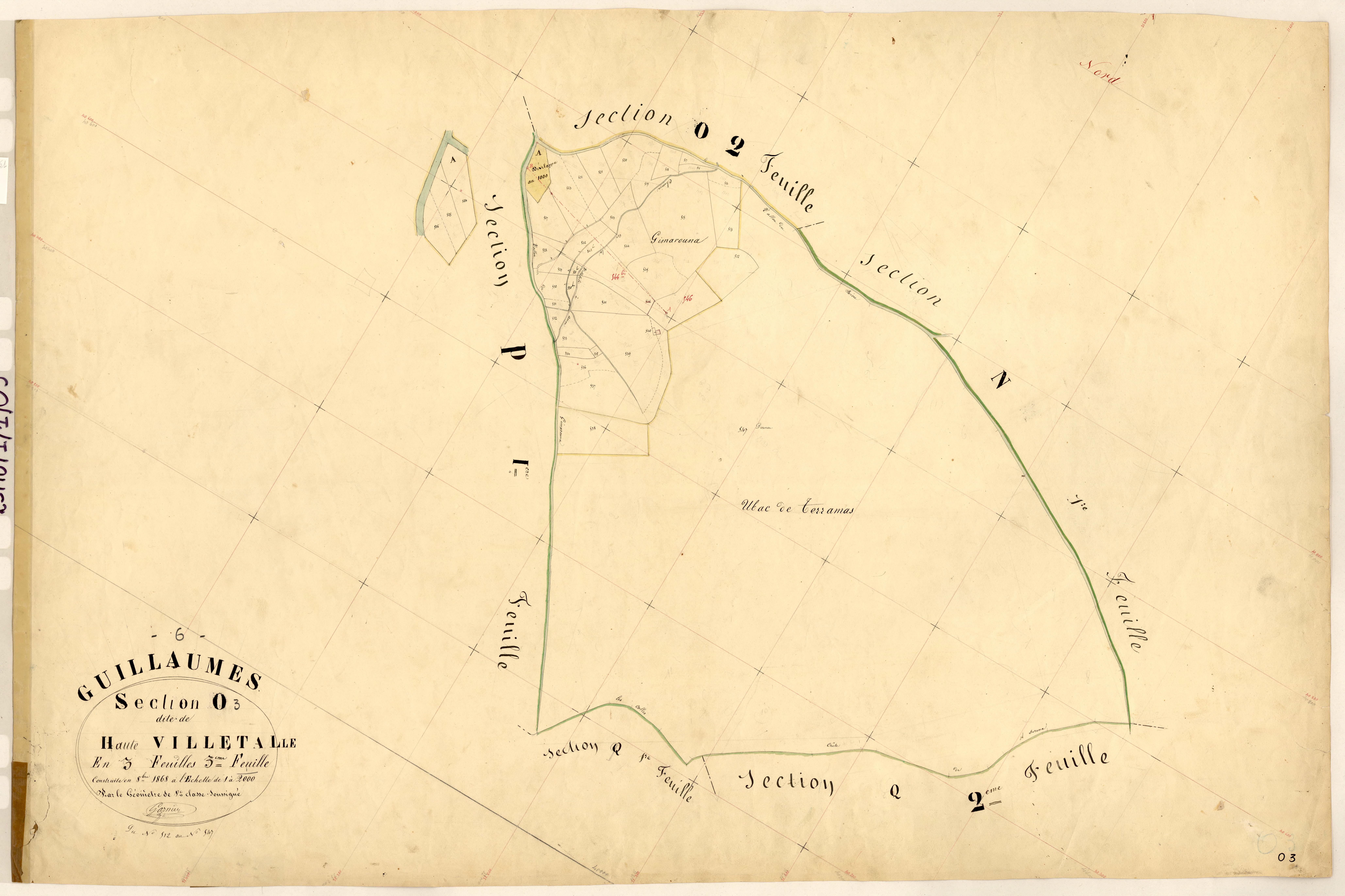 Haute Villetalle. - Plan de section, O3