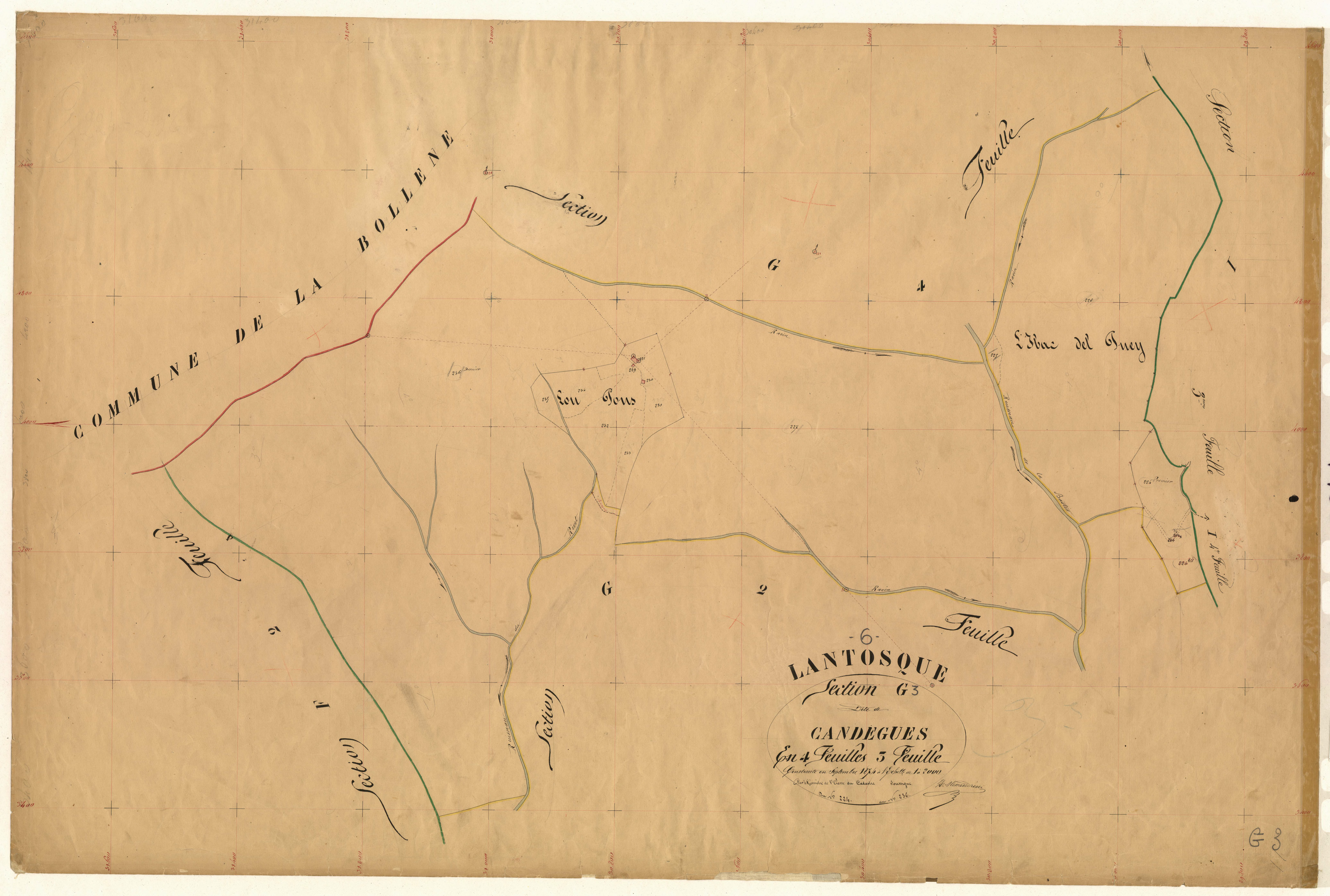 Candegues. - Plan de section, G3