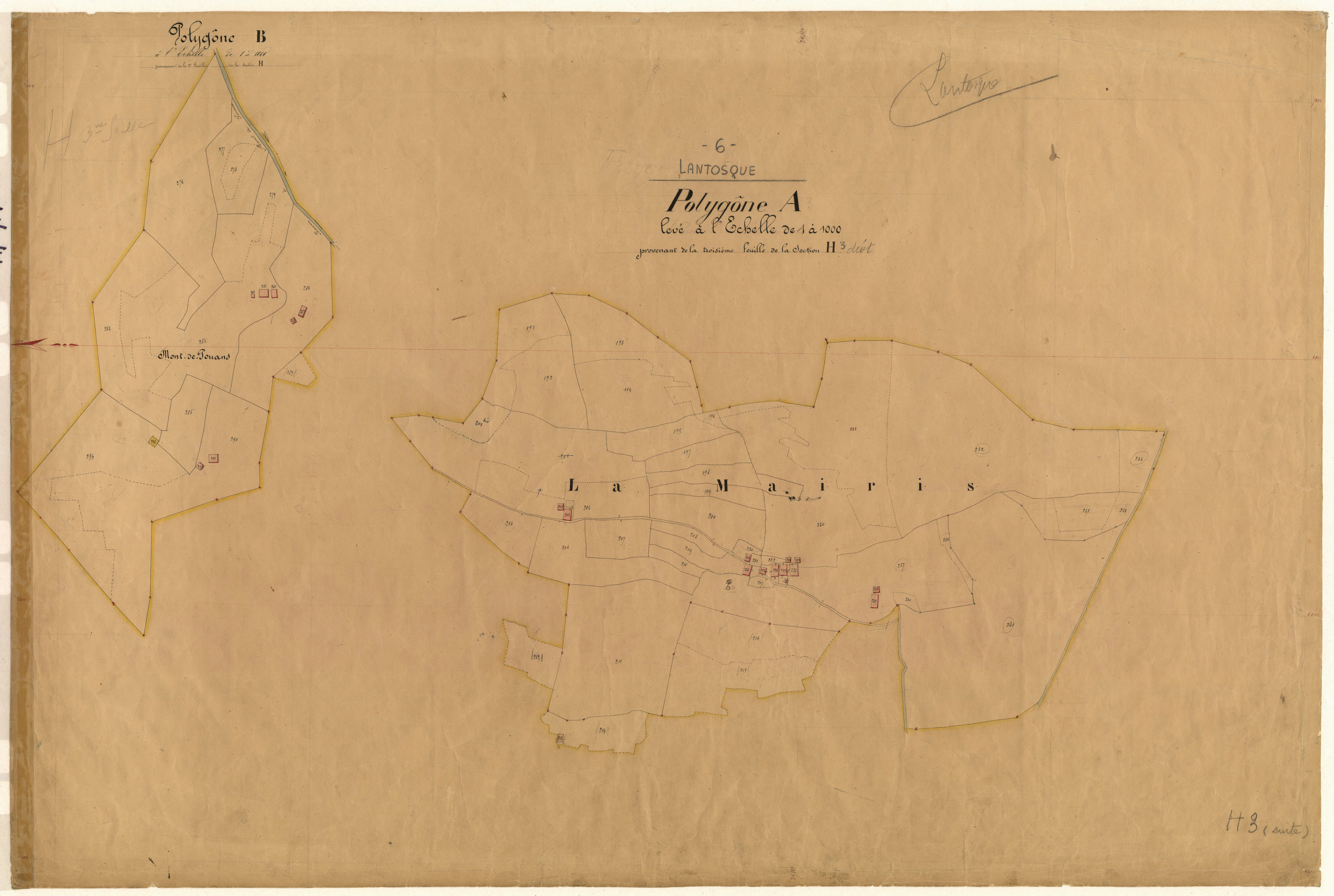 La Maïris (développement). - Plan de section, H3(d)